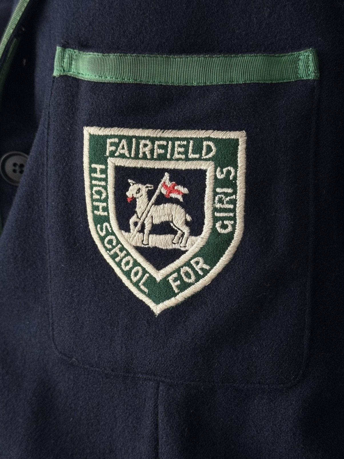 Japanese Brand 1950s England ‘Fairfield’ High School Women’s Wool Jacket Size XL / US 12-14 / IT 48-50 - 3 Thumbnail