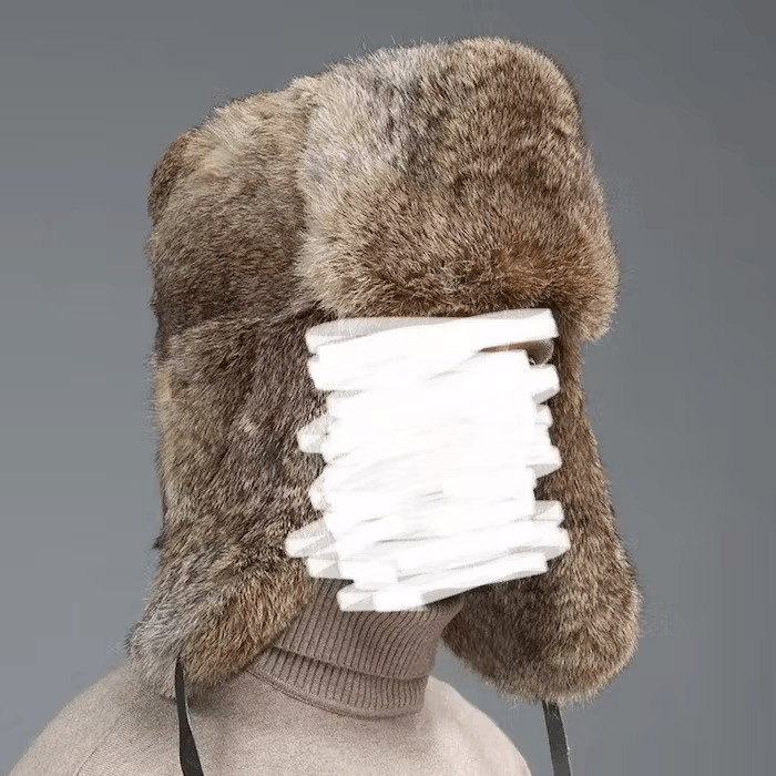 Other Luxury Vintage Soviet Army Design Real Fur Trapper Hat Size ONE SIZE - 2 Thumbnail