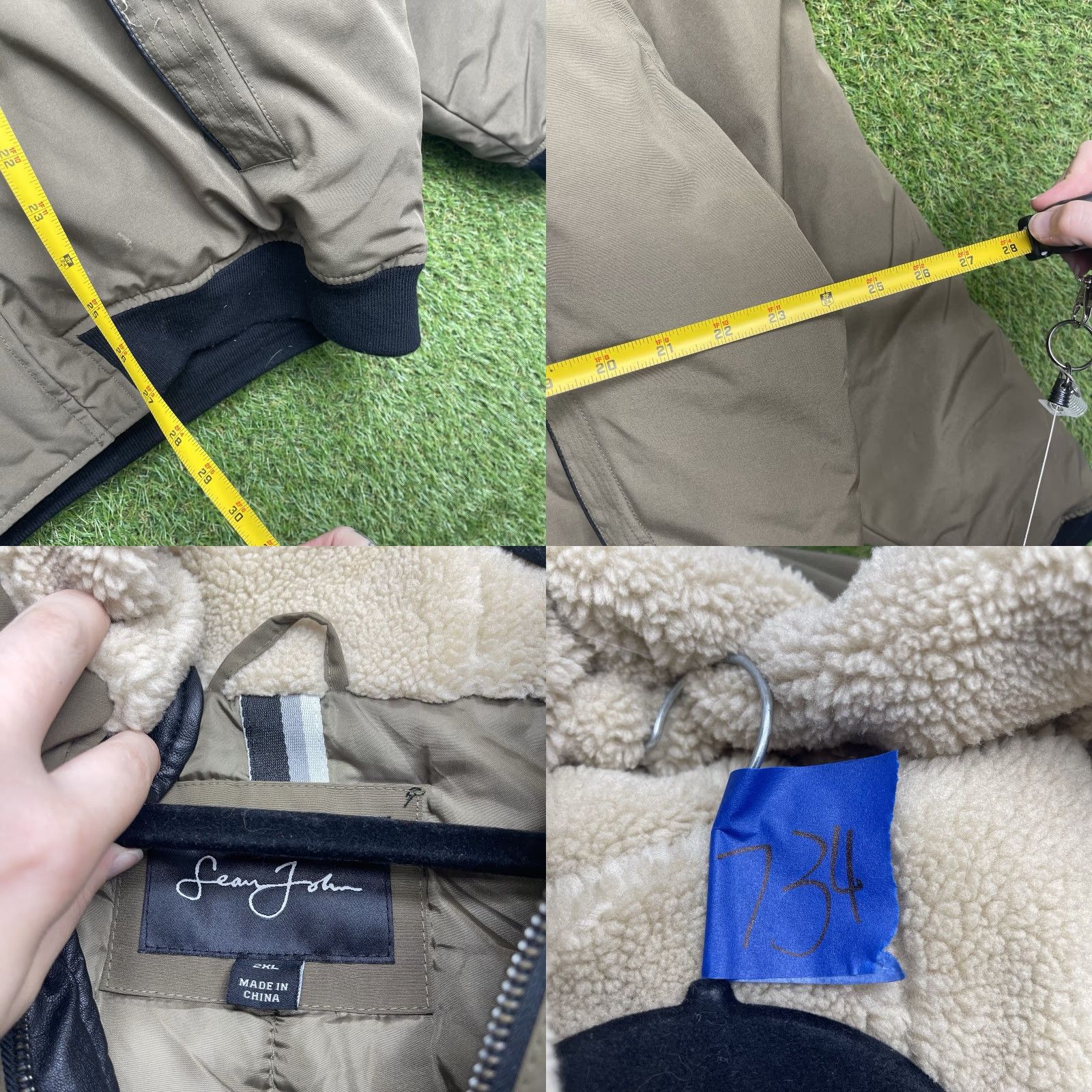 Sean John Sean John Puffer Jacket Mens 2XL Full Zip Hooded Lined Outdoor Beige Fur Trim Sherpa Zip Puffer Jacket Men 2XL Size 2XL Size US XXL / EU 58 / 5 - 8 Thumbnail