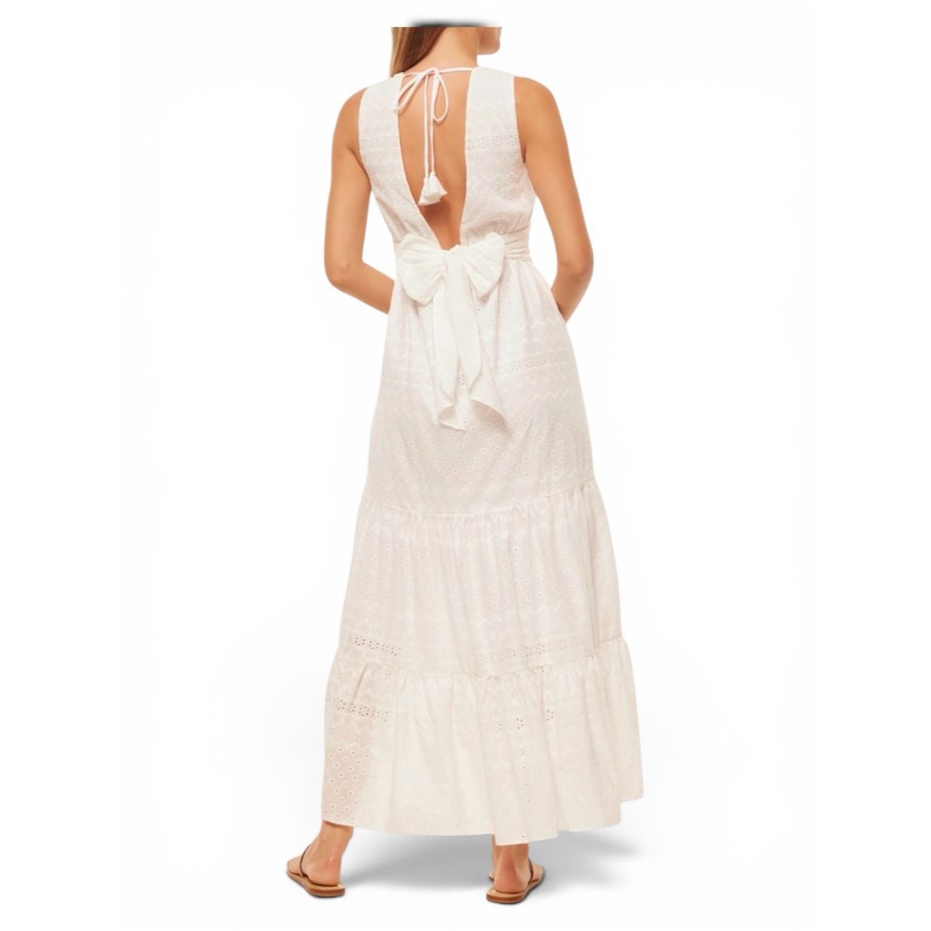 MISA Los Angeles MISA Los Angeles White Eyelet Maxi Dress NWT Size Large Mad Size L / US 10 / IT 46 - 2 Thumbnail