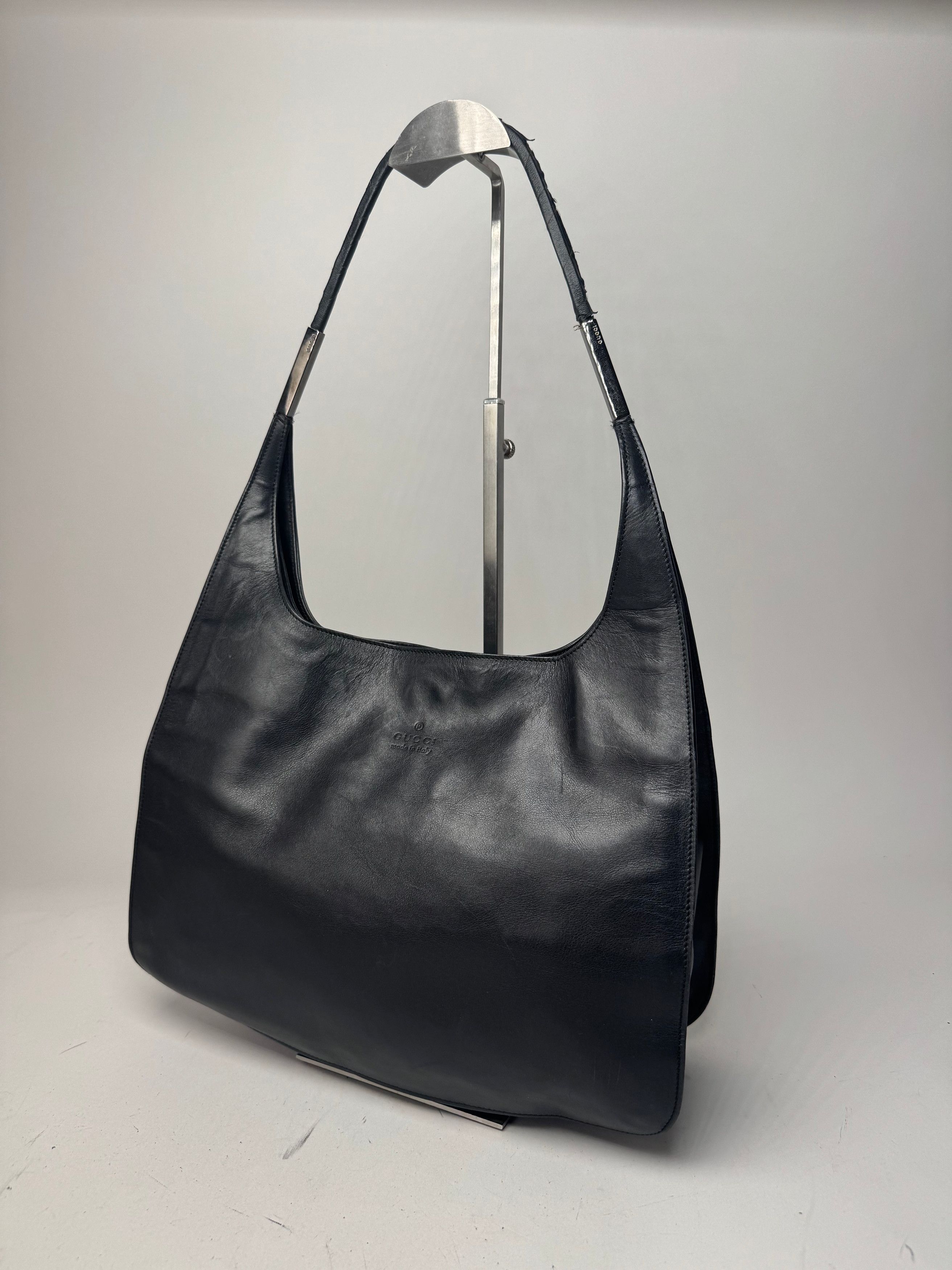 Gucci Vintage Leather Handbag Black Size ONE SIZE - 1 Thumbnail