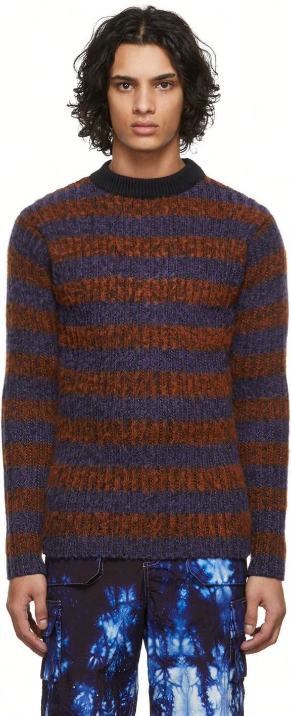 Image of Marni Agr Mohair Ribbed Sweater in Brown, Men's (Size XS)