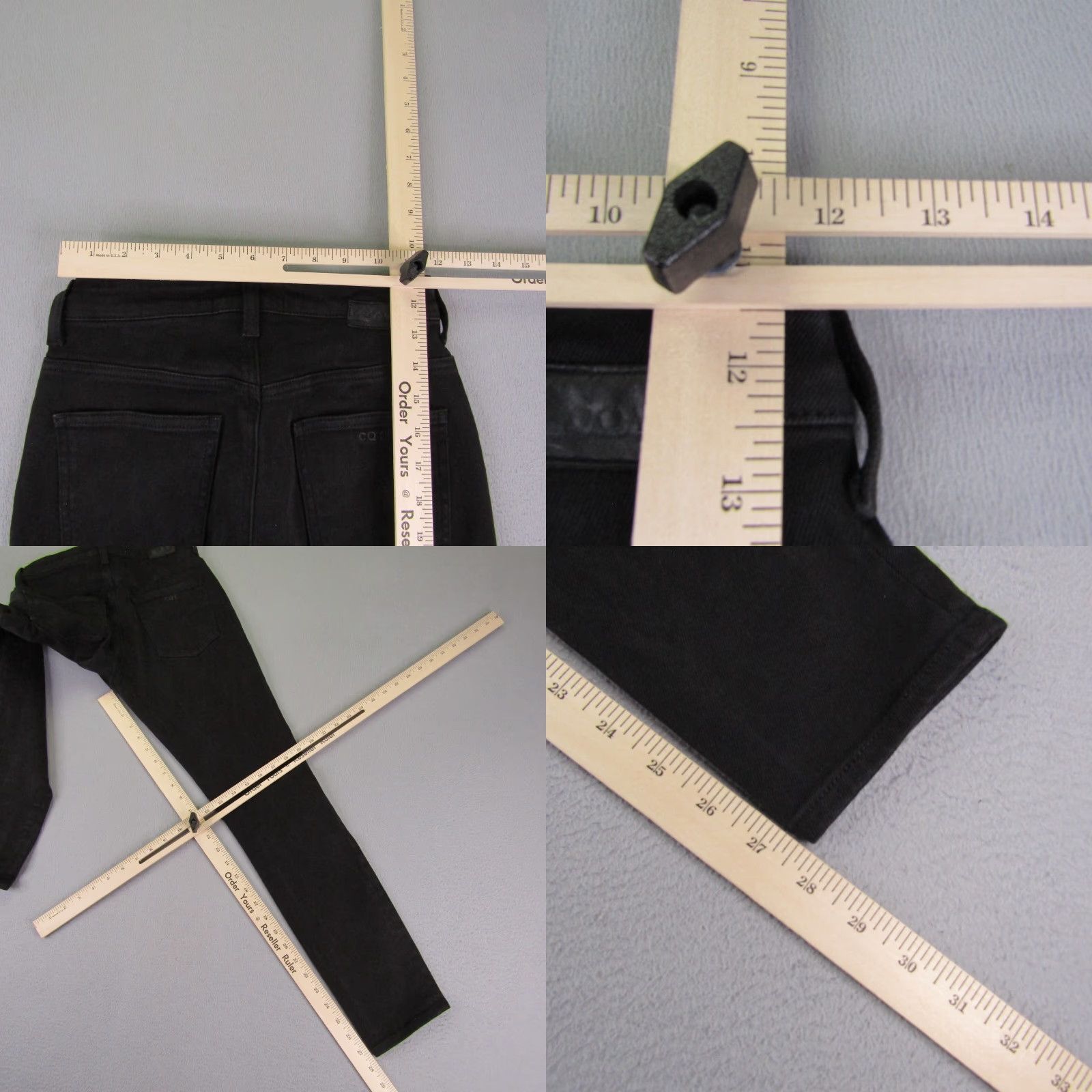 Vintage VINTAGE CQY Women's Jeans Skinny Fit High Rise Black Denim Size 25 Stretch Pockets Made in USA Size 24" / US 00 / IT 34 - 8 Thumbnail