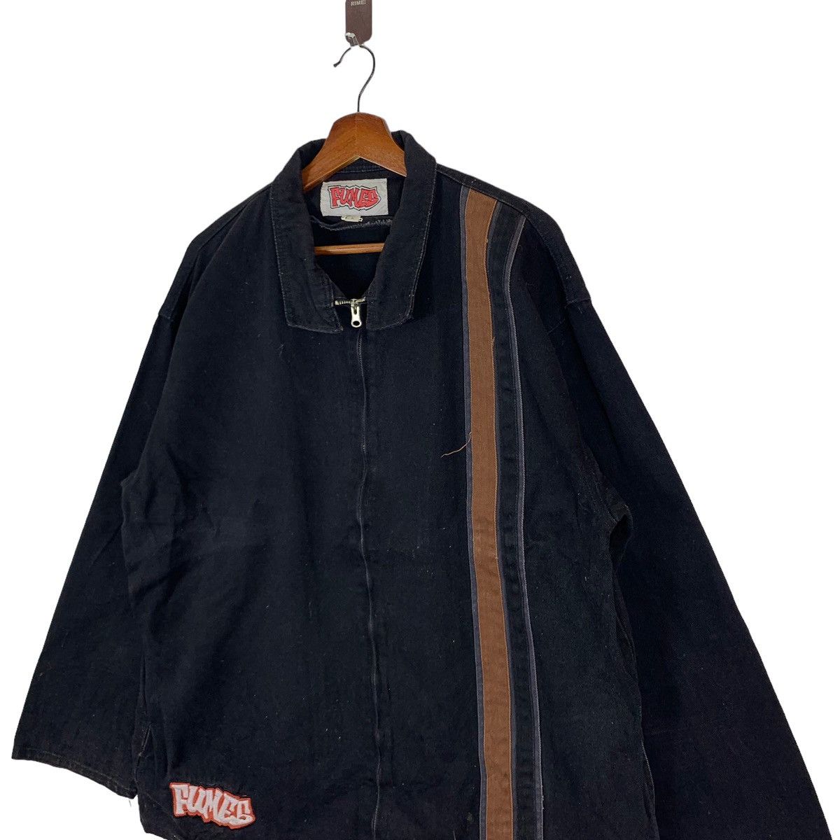 Vintage VINTAGE FUMES DENIM BLACK ZIPPER JACKET Size US M / EU 48-50 / 2 - 3 Thumbnail