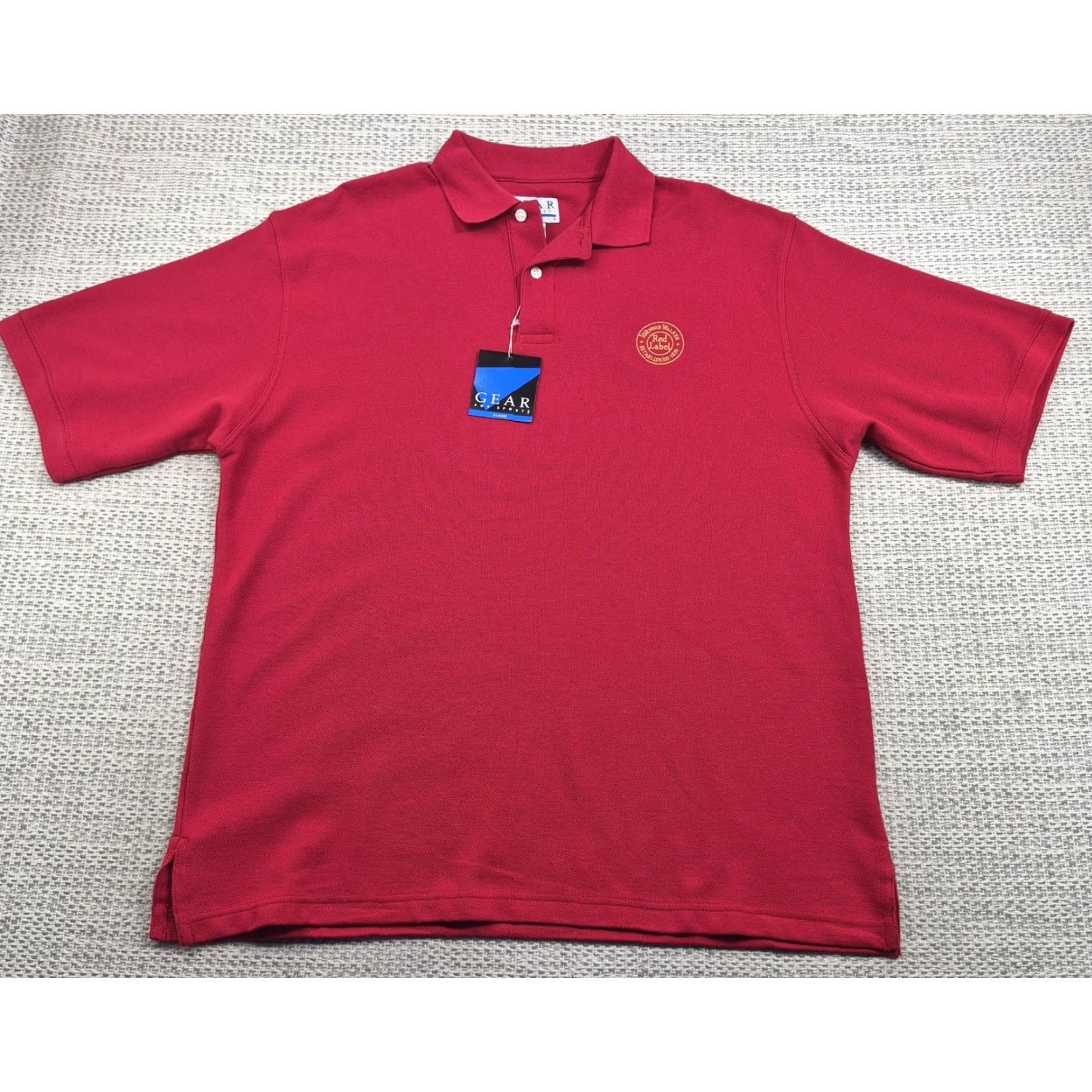 Vintage Gear For Sports Polo Shirt Mens XL Red Johnnie Walker Red Label Pique Knit Shirt Size US XL / EU 56 / 4 - 2 Thumbnail
