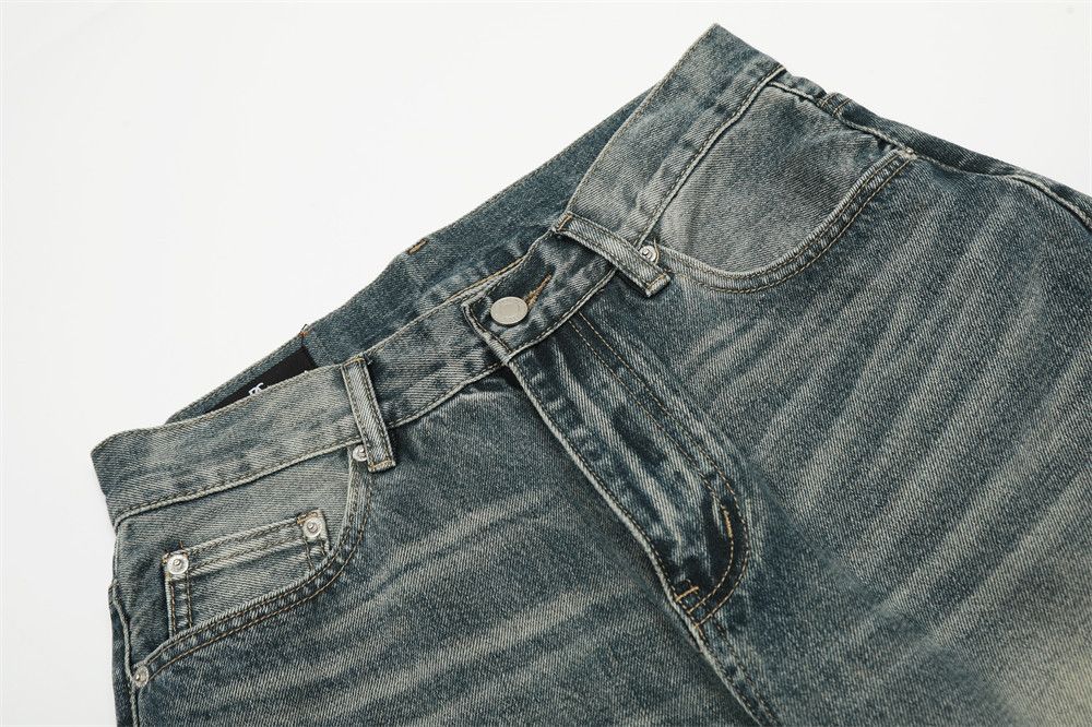 Jean Men's retro punk washed all-match casual distressed jeans Size US 32 / EU 48 - 3 Thumbnail