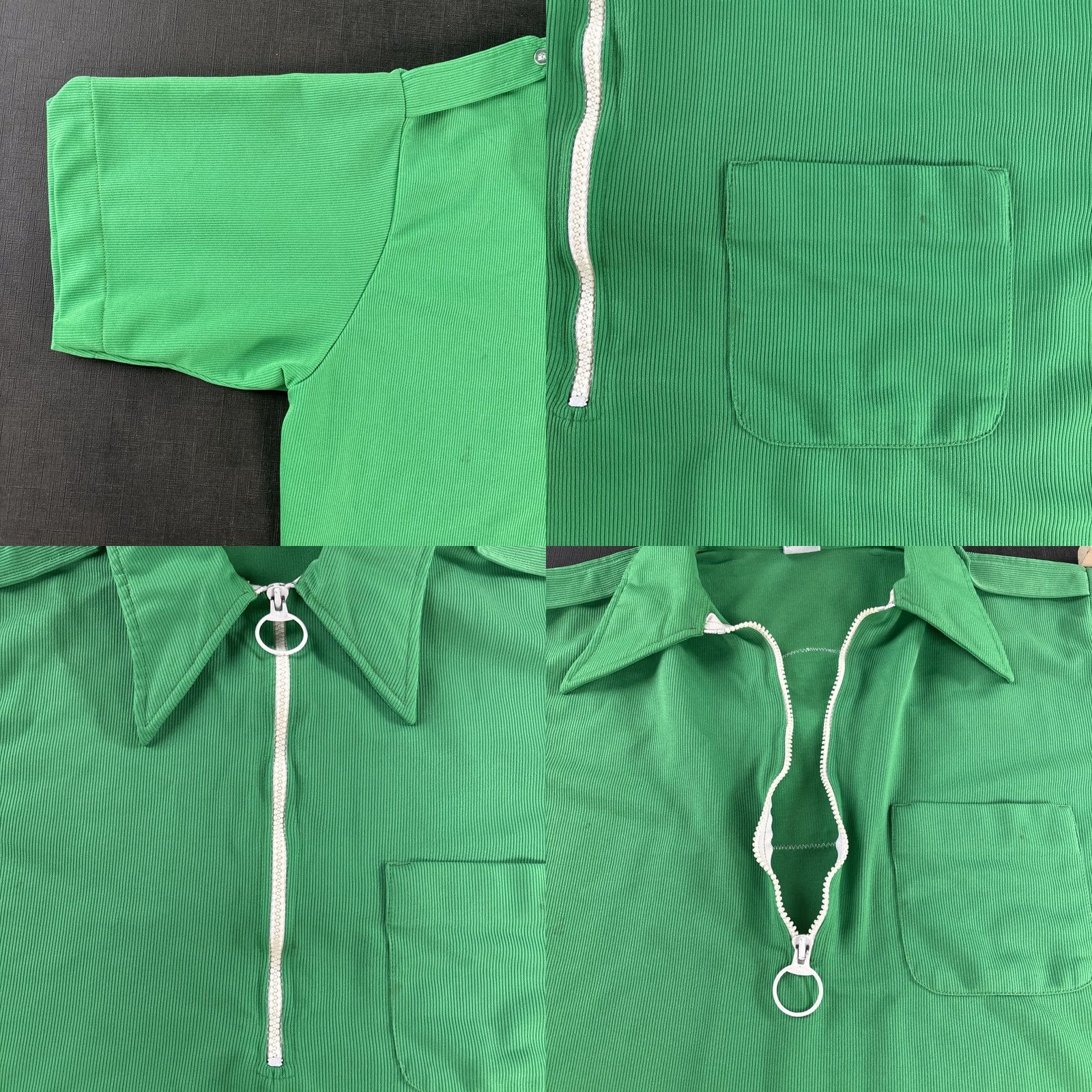 Vintage VINTAGE Hilton Polo Shirt Collared 1/4 Zip Short Sleeve Green 70s Retro Beer Bowling 70s Mens L Size US L / EU 52-54 / 3 - 8 Thumbnail