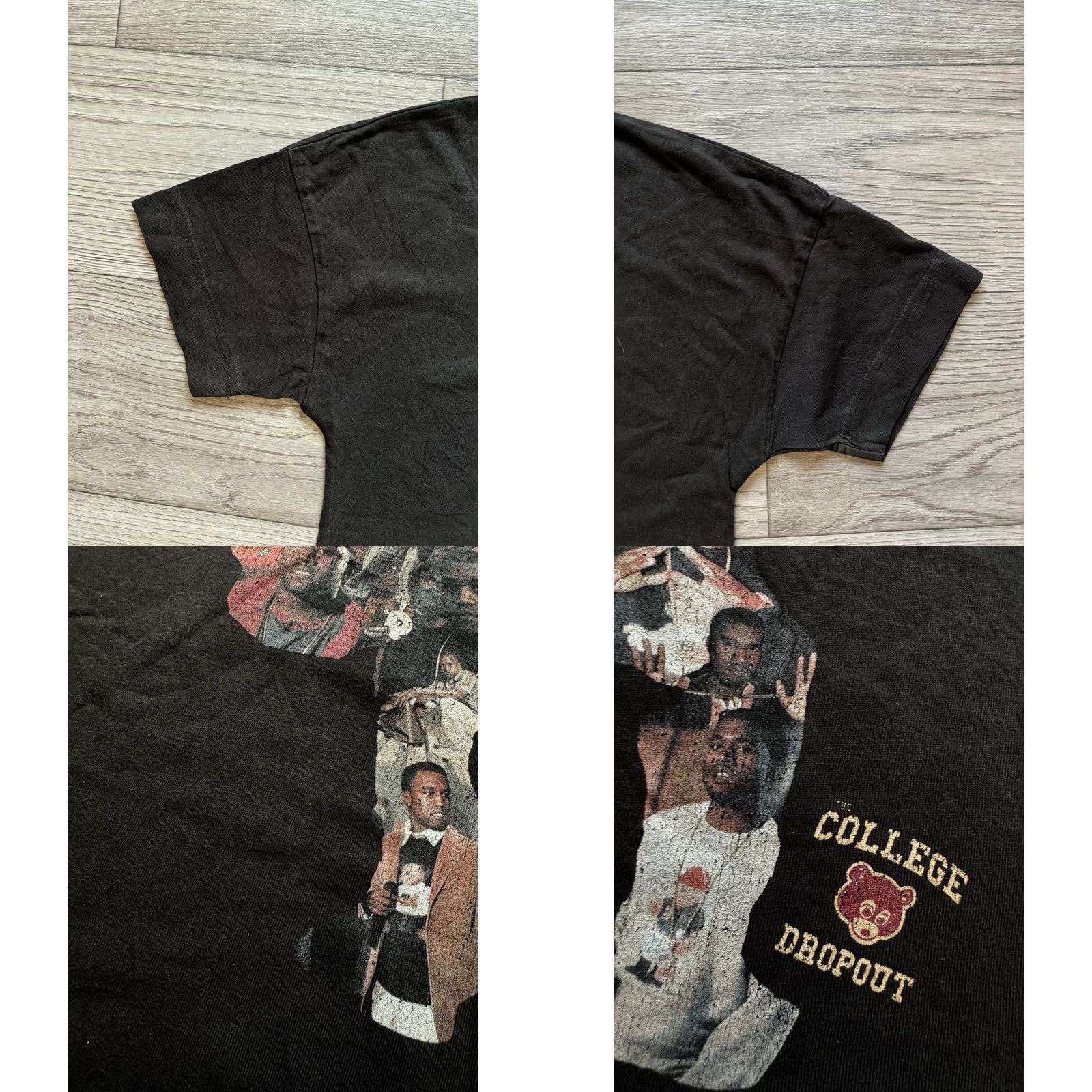 Vintage Greazy Tees Kanye West College Dropout Unisex T-Shirt S Black Short Sleeve Cotton Mens/Womens Size US S / EU 44-46 / 1 - 9 Thumbnail