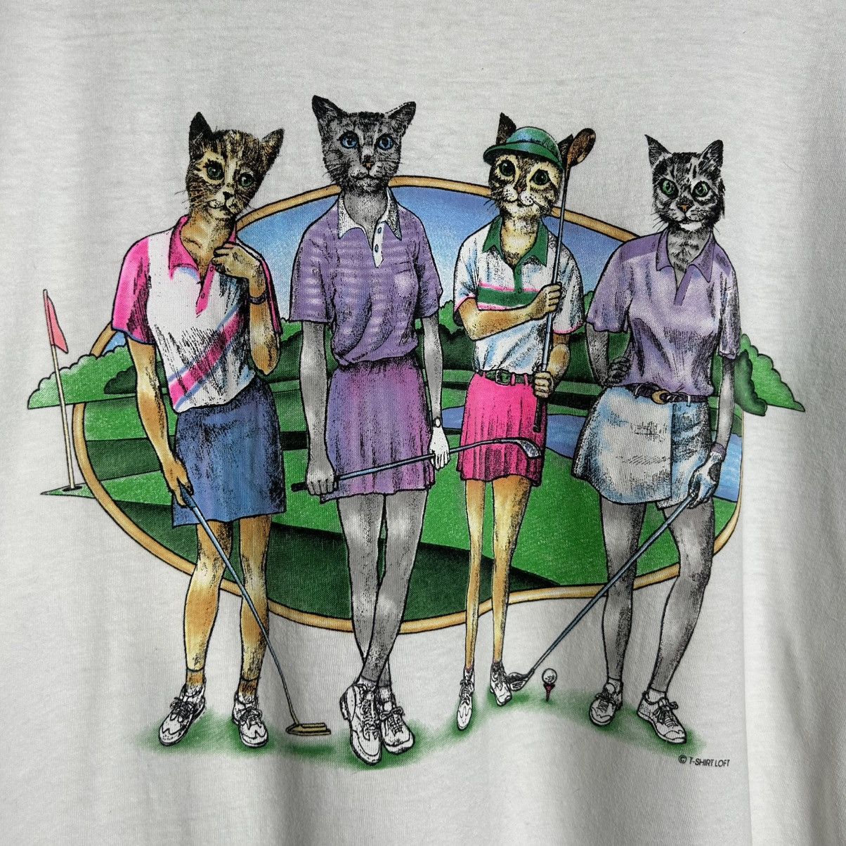 Vintage Vintage 90s Tennis Cats Double Sides Tee Size US XXL / EU 58 / 5 - 3 Thumbnail