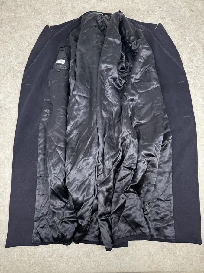 Armani Collezioni 1990s Giorgio Armani Le Collezioni Navy Wool Officier Trench Coat Size US L / EU 52-54 / 3 - 7 Thumbnail