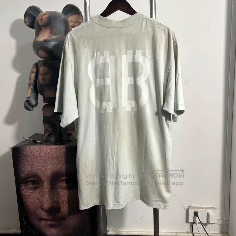 Balenciaga Balenciaga Mud Dyed Bitcoin Short Sleeve Size US L / EU 52-54 / 3 - 2 Thumbnail