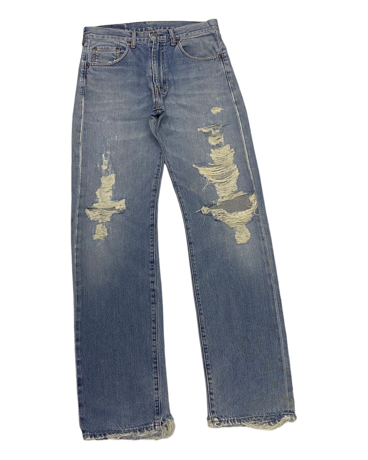 Levi's × Vintage LEVIS 502-xx BIG E SELVEDGE DISTRESSED DENIM JEANS Size US 32 / EU 48 - 7 Thumbnail