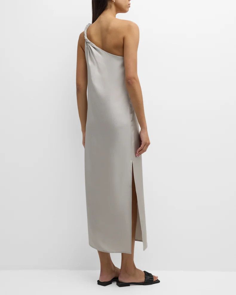Loulou de Saison o1s22i1n1024 Maxi One-Shoulder Dress in Grey Size S / US 4 / IT 40 - 4 Thumbnail