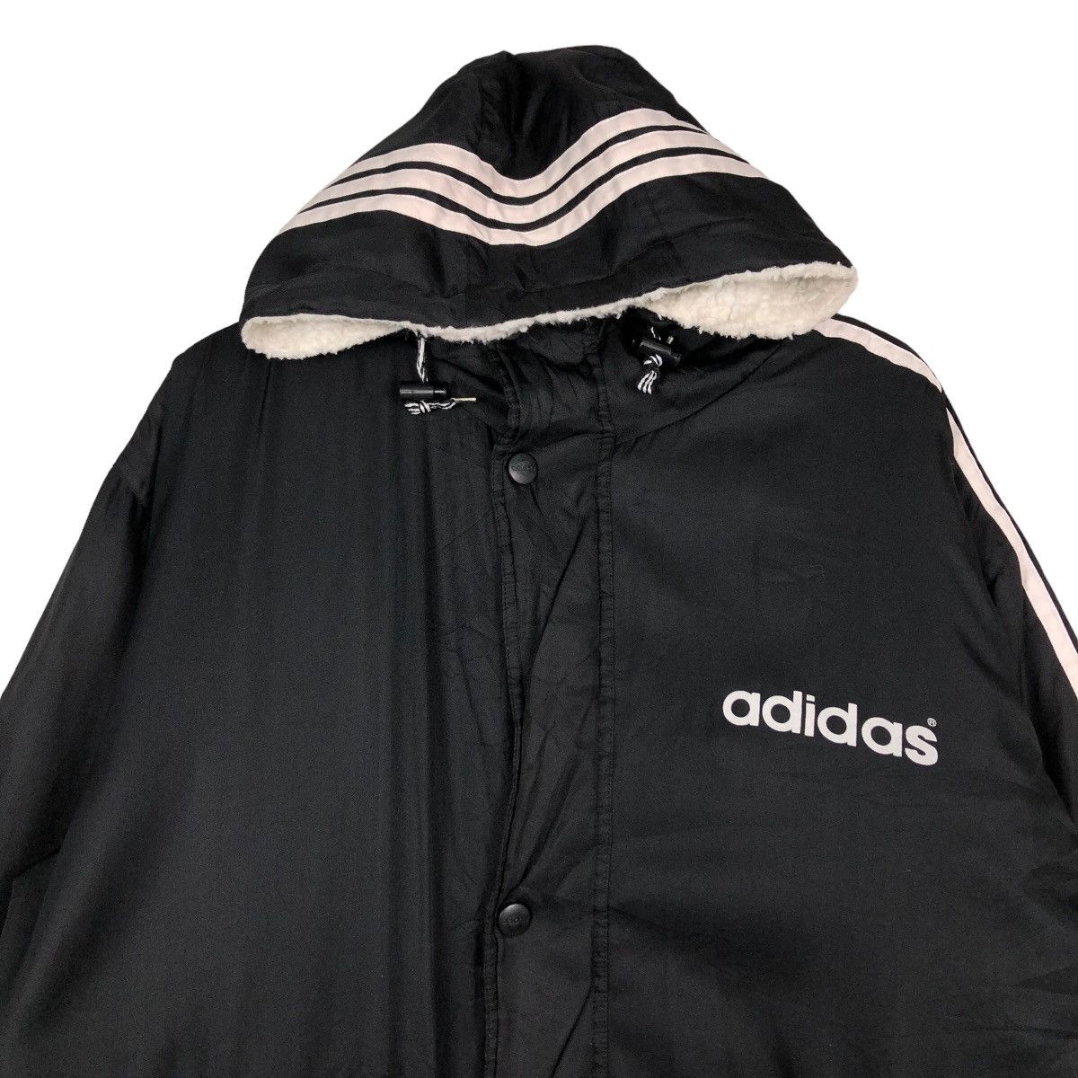 Adidas 🔥Vintage Long Jacket Coach Adidas Big Logo Training Wear Size US L / EU 52-54 / 3 - 3 Thumbnail