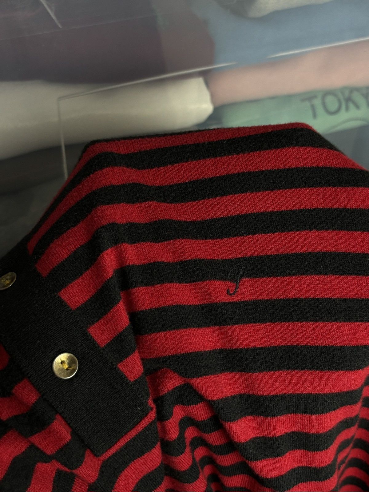 Supreme Supreme Knitted Polo Striped Red Black Kurt Cobain Vibe Size US XL / EU 56 / 4 - 3 Thumbnail