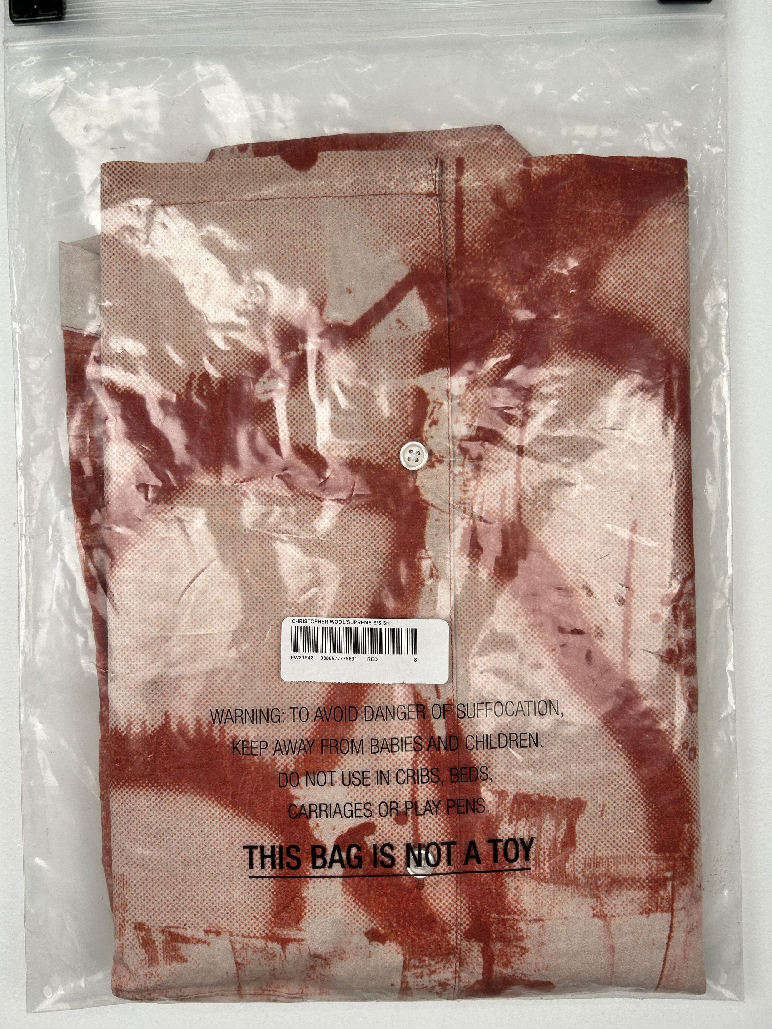 Supreme Supreme x Christopher Wool Short-Sleeve Shirt 'Red Supreme Supreme x Christopher Wool Short-Sleeve Shirt 'Red