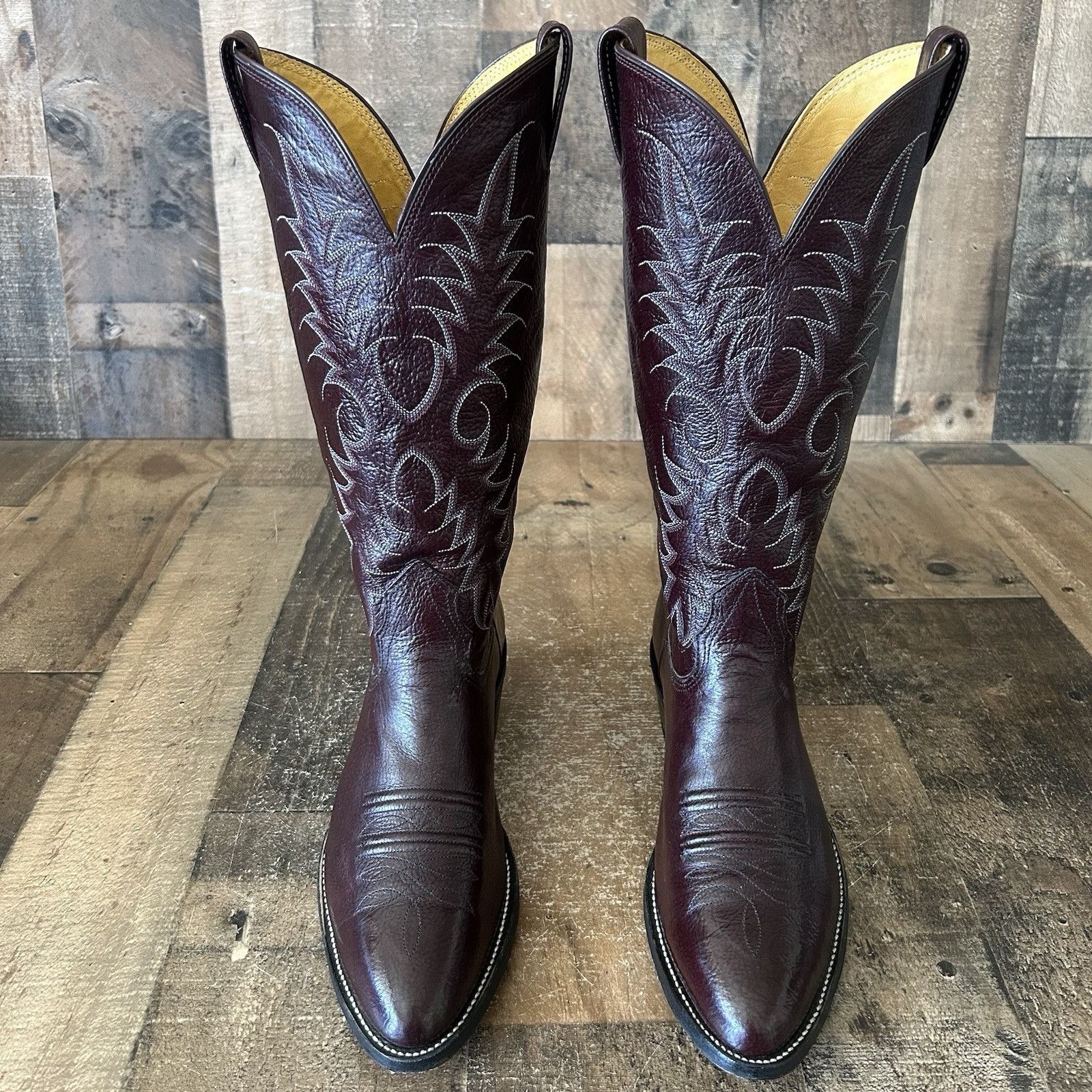 Nocona Boots Nocona Vintage Burgundy Western Cowboy Boots Mens 7.5 D Size US 7.5 / EU 40-41 - 2 Thumbnail