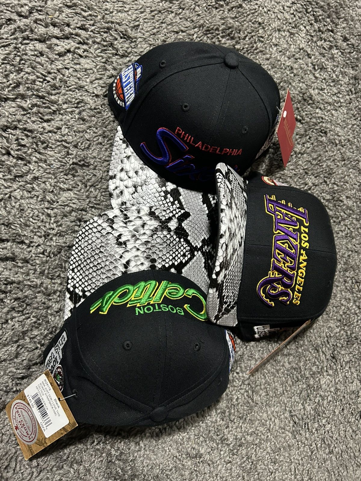 Just Don × Mitchell & Ness Just Don Sixers Snakeskin strapback hat Size ONE SIZE - 14 Thumbnail