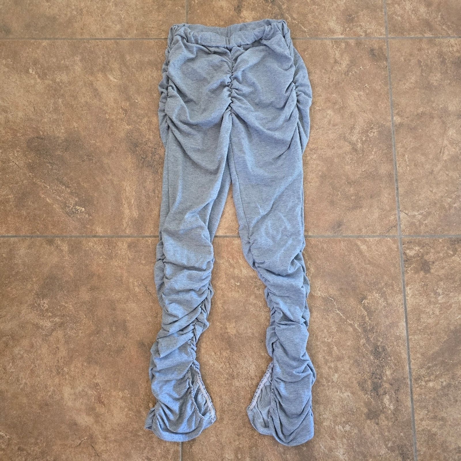 Other Light Grey Ruched Skinny Flare Pant Size 28" / US 6 / IT 42 - 1 Thumbnail