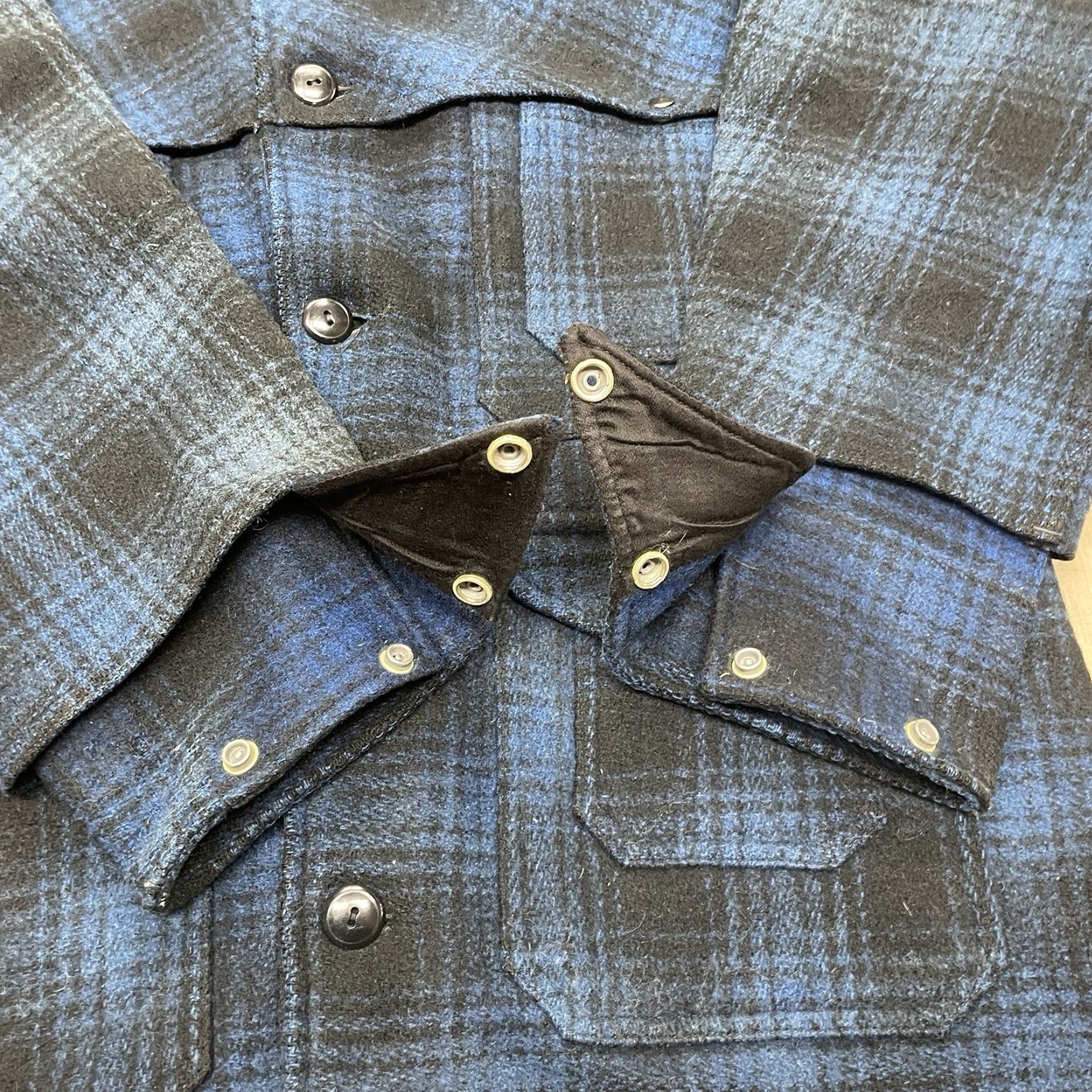 Vintage VINTAGE Hettnick Manufacturing Co. Wool Mackinaw Jacket Mens M Blue Shadow Plaid Cruiser Wool Seattle 30s Size US M / EU 48-50 / 2 - 3 Thumbnail
