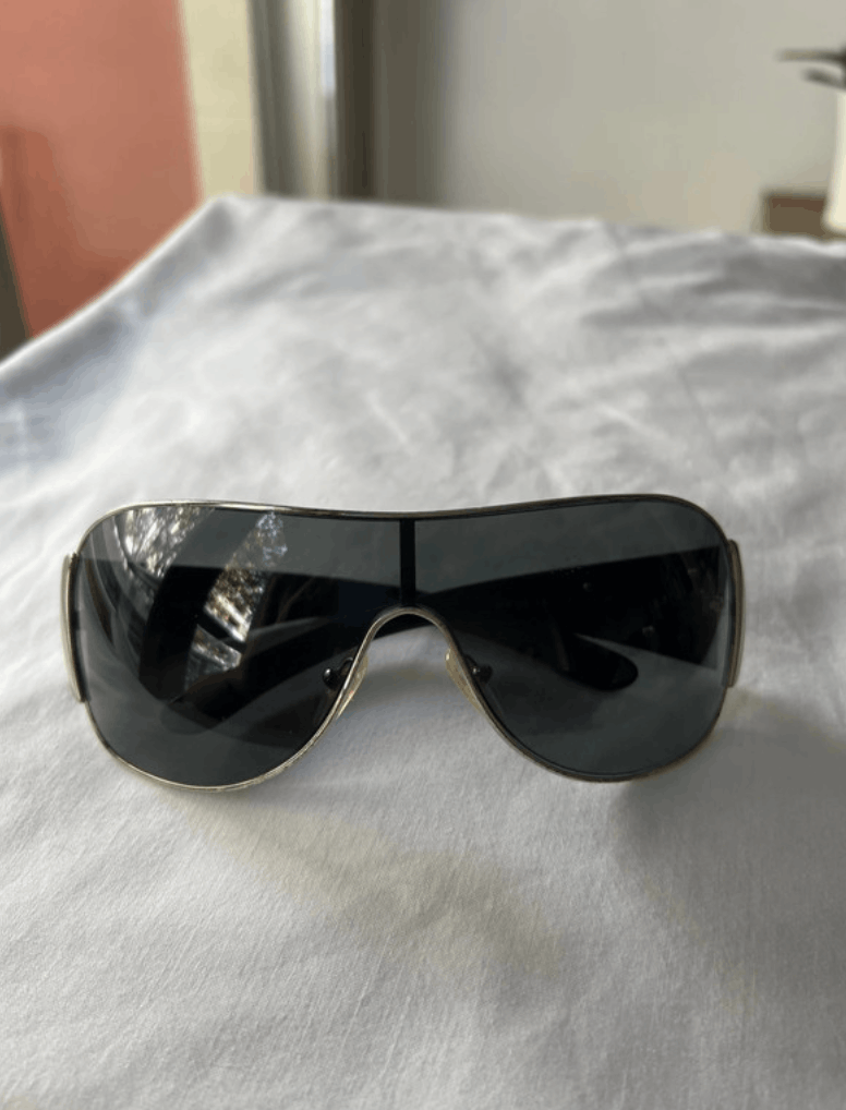 Prada × Vintage PRADA Sunglasses Rectangle Wrap Shield Metal Symbole RI913 Size ONE SIZE - 3 Thumbnail