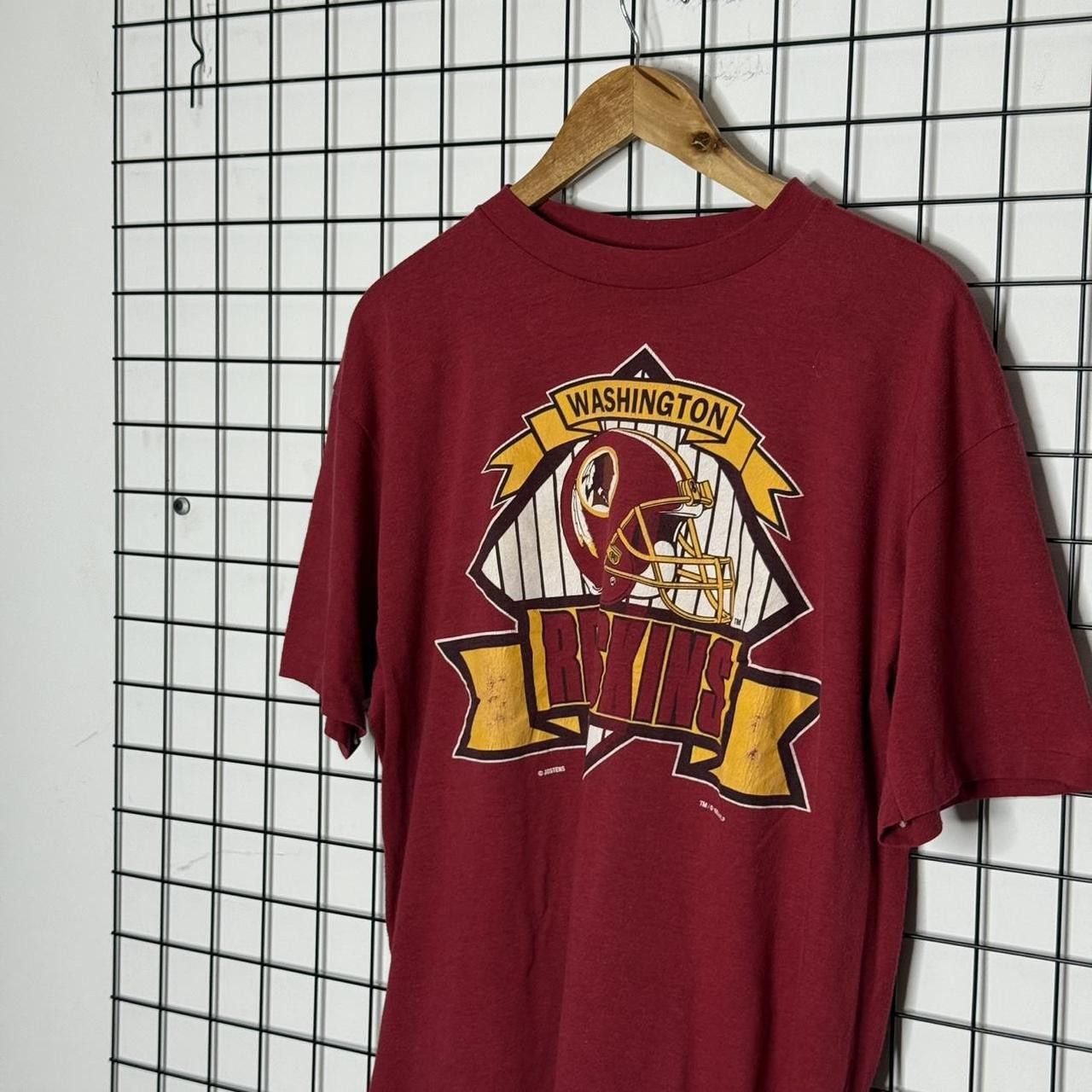 Vintage Redskins NFL 1993 90s Graphic Sport T shirt Burgandy Size US L / EU 52-54 / 3 - 3 Thumbnail