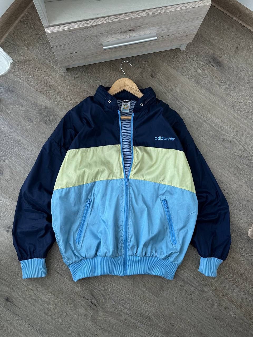 Adidas × Vintage Vintage Adidas Nylon Sportswear Zip Hoodie Size US M / EU 48-50 / 2 - 1 Thumbnail