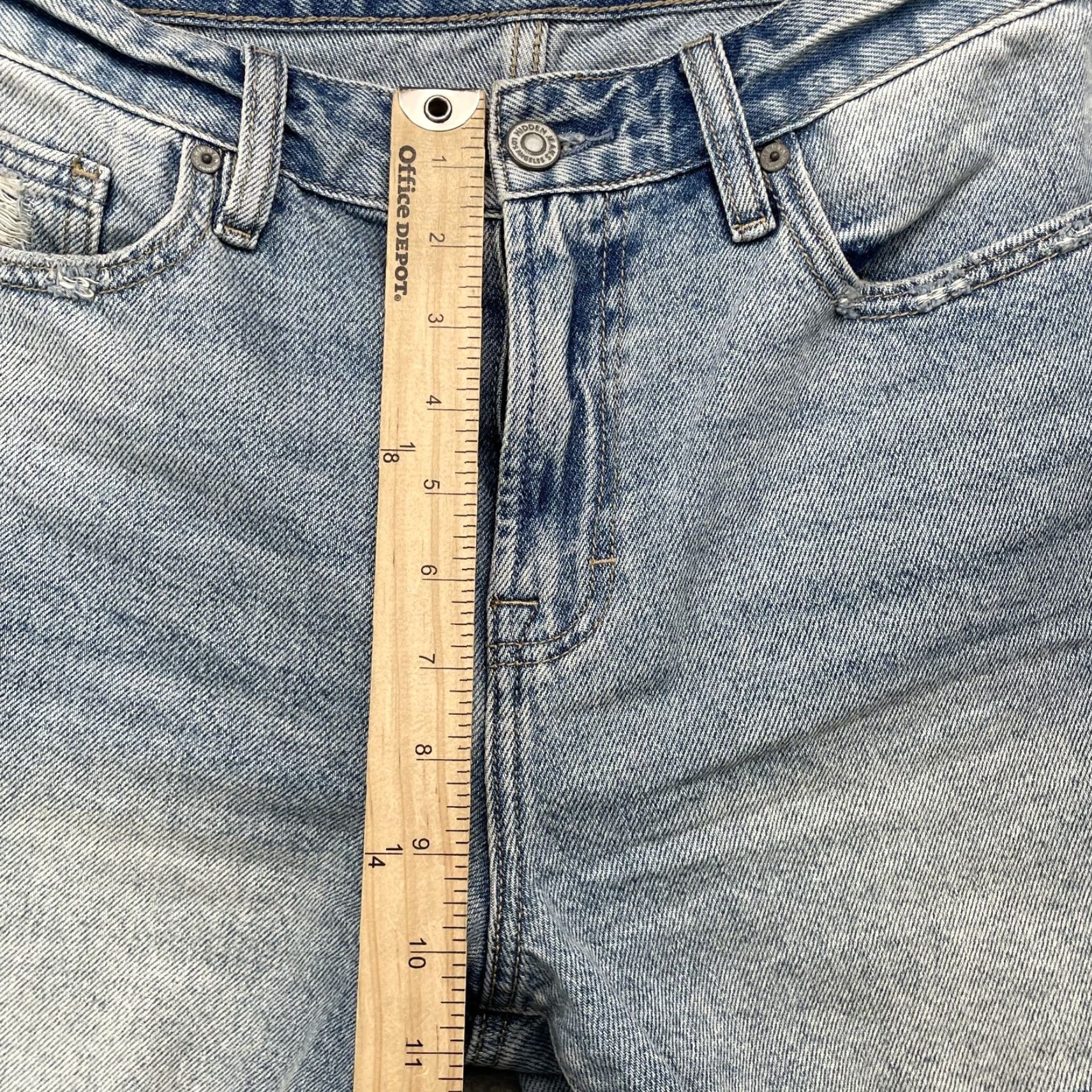 Vintage Hidden Denim Shorts Women Medium Blue Cut Off Distressed Daisy Dukes 90's Size 32" / US 10 / IT 46 - 4 Thumbnail