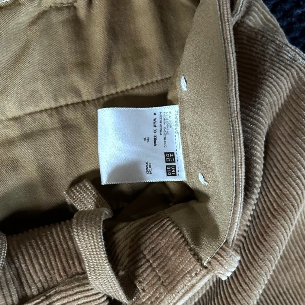 Uniqlo Uniqlo Corduroy Pants Mens 32 Regular Beige Solid Khakis Retro Straight Leg M96 Size US 32 / EU 48 - 3 Thumbnail