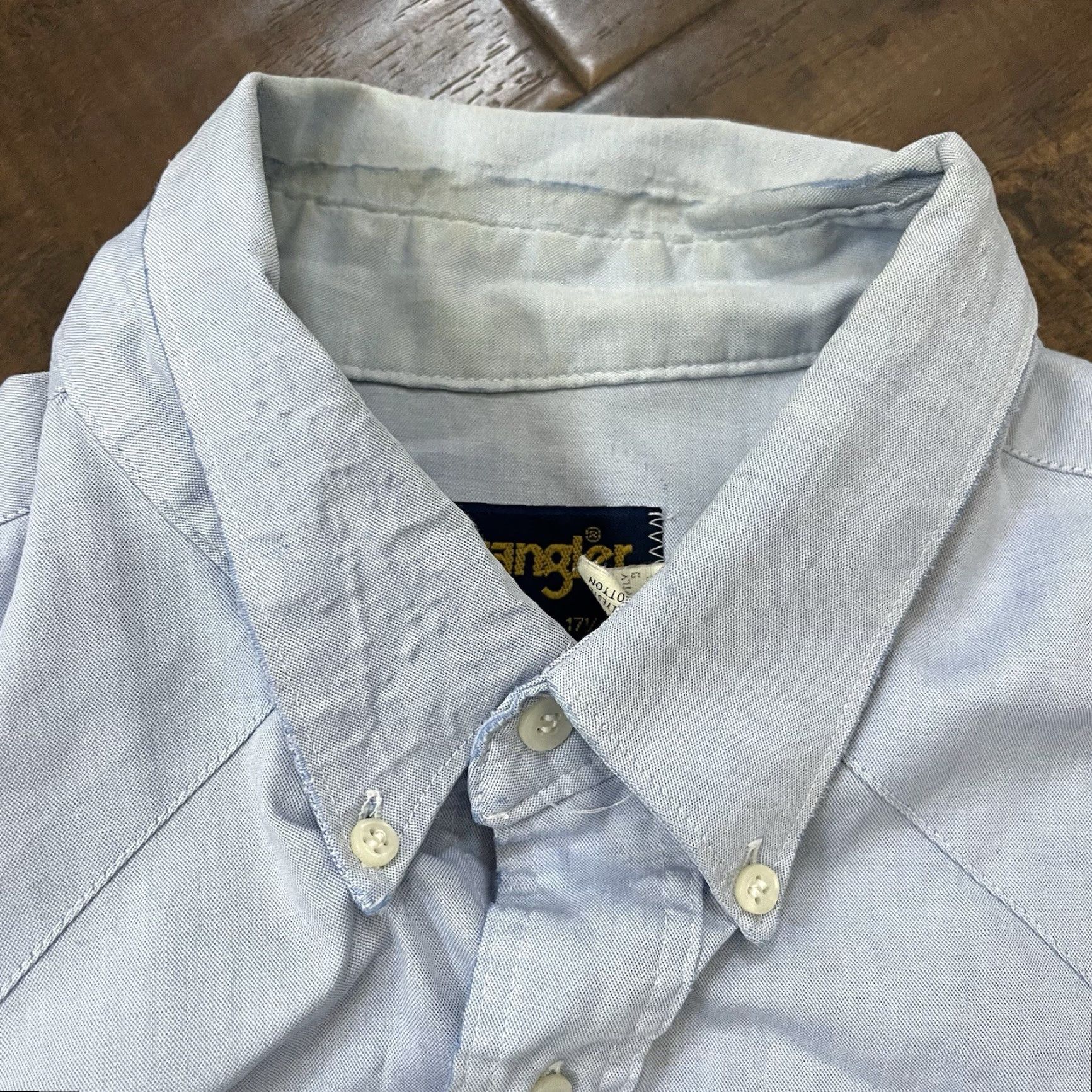 Wrangler VINTAGE Wrangler Button-Down Shirt Mens 17.5 35 Long USA Western Blue Pearl Snap Cowboy Rodeo 1990s Mens Size US XXL / EU 58 / 5 - 5 Thumbnail