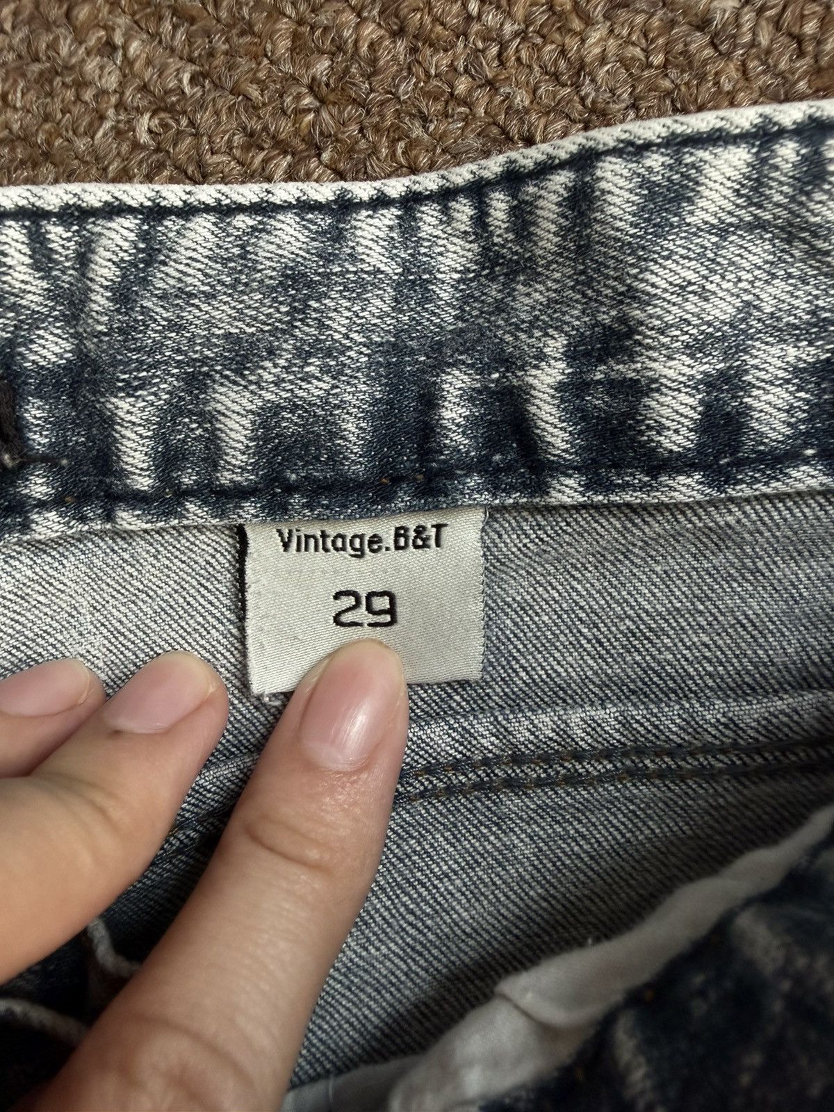 Japanese Brand Vintage. B&T Blue Acid Wash Distressed Skinny Jeans Size 29" - 8 Thumbnail