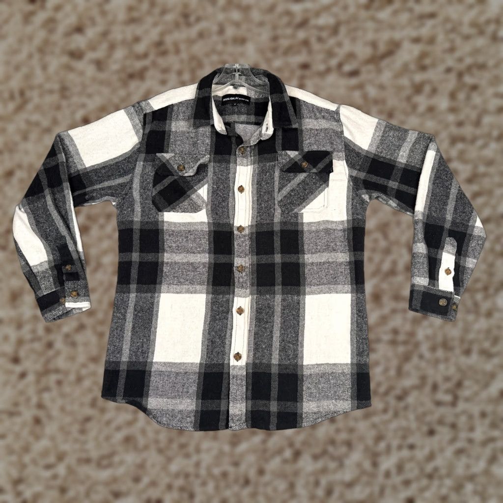 Vintage Molokai Surf Co Shirt Men Medium Black White Plaid Flannel Button Cotton Blend Size US M / EU 48-50 / 2 - 1 Thumbnail