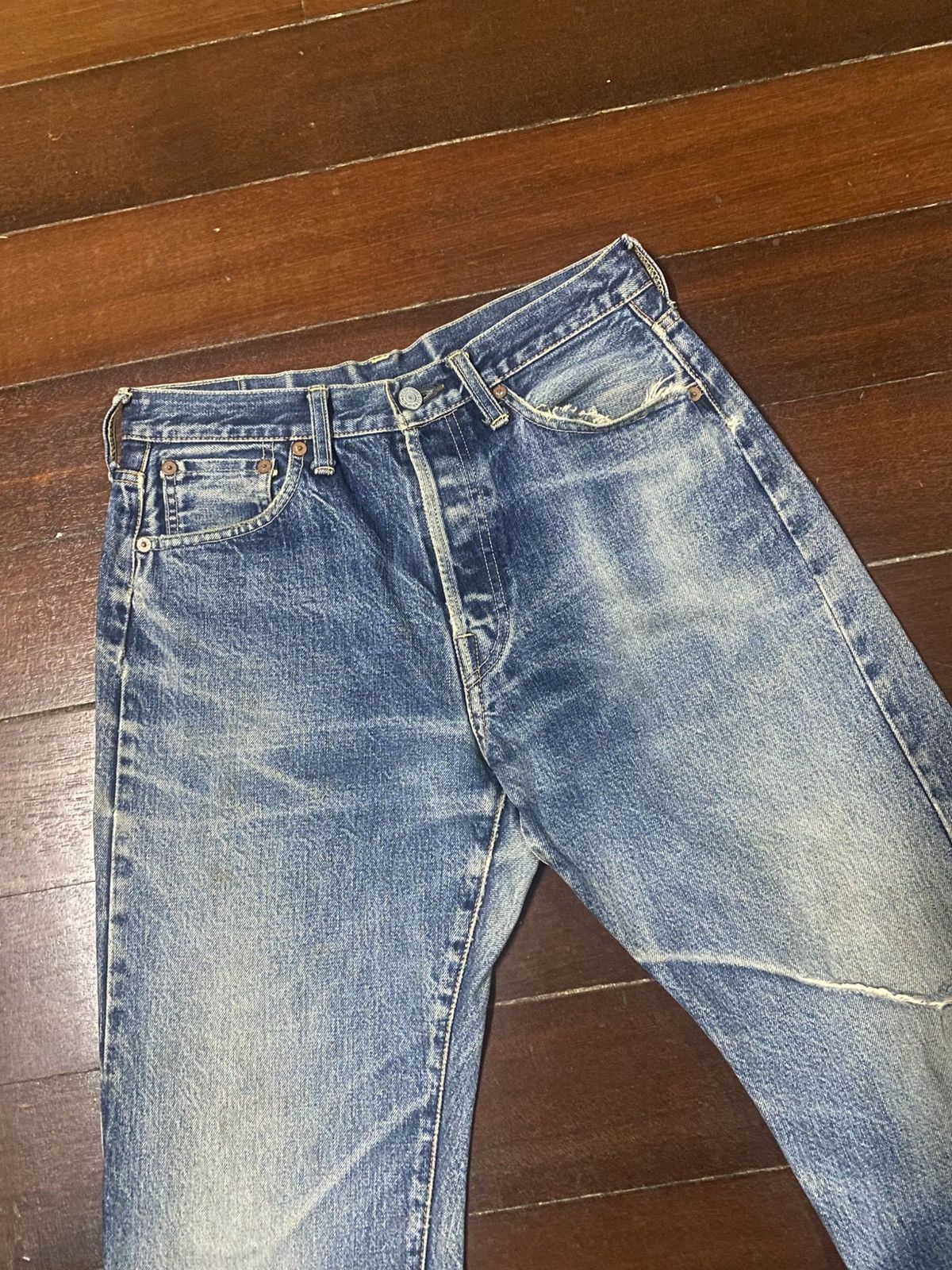 Pherrow's Pherrow’s Stormy Blue lot 404 Flared Denim Jeans distressed Size US 30 / EU 46 - 6 Thumbnail