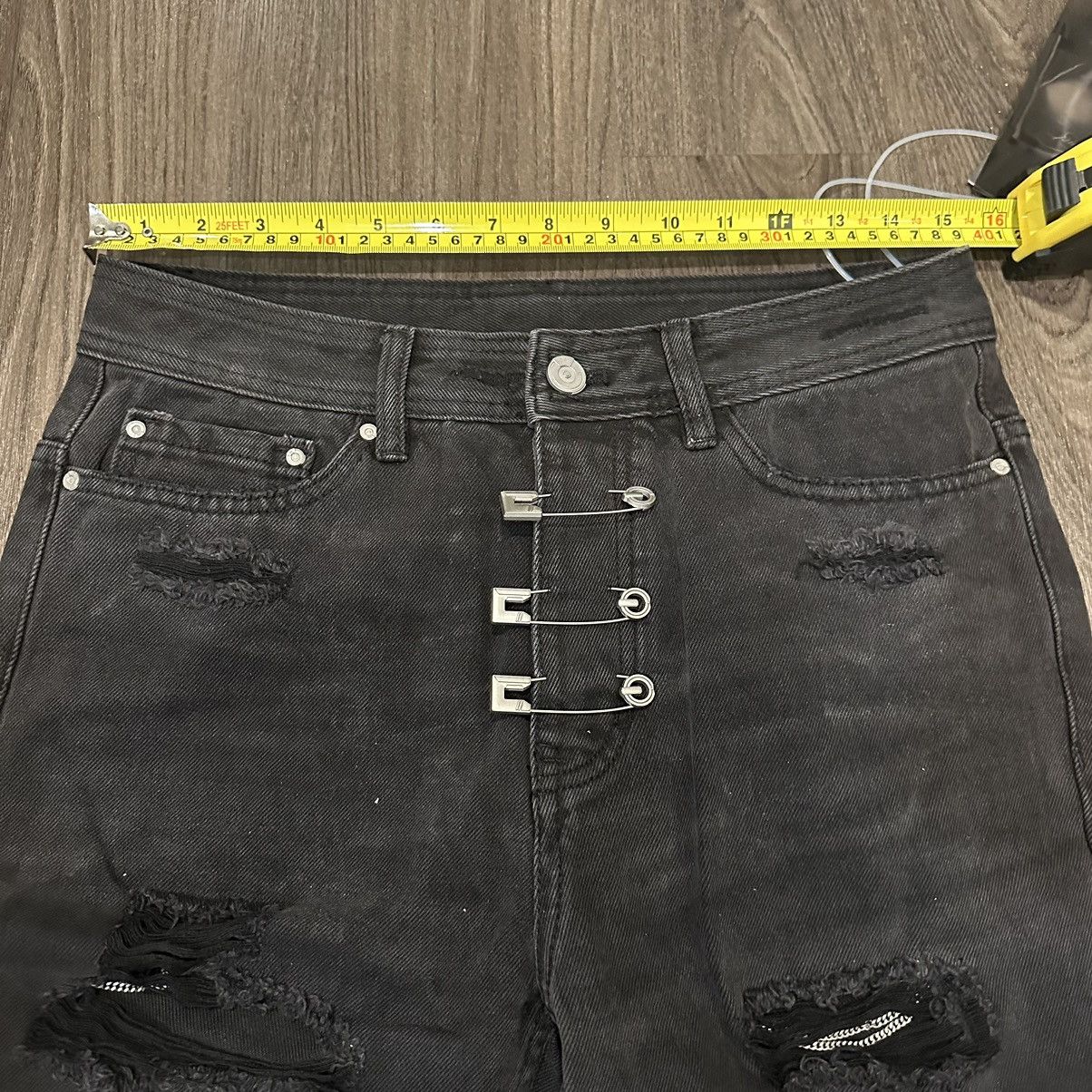 C2H4 Brand NWT C2H4 Distressed Black Denim Jeans Size US 30 / EU 46 - 5 Thumbnail