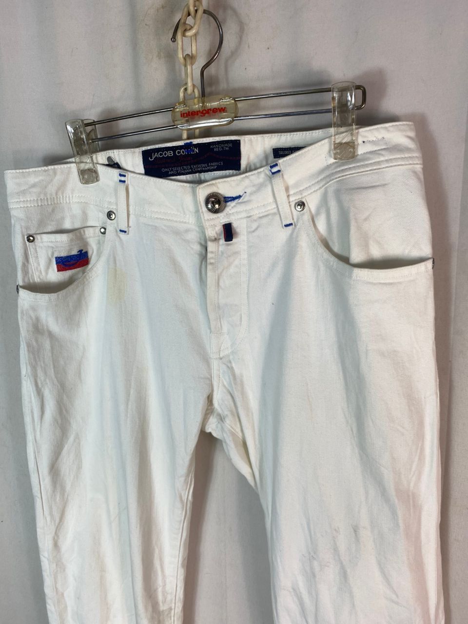 Designer × Jacob Cohen Unisex🔥Jacob cohen handmade white denim pants Size US 34 / EU 50 - 3 Thumbnail