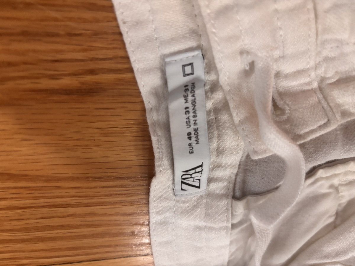 Zara White Linen Pants Size US 31 - 3 Thumbnail