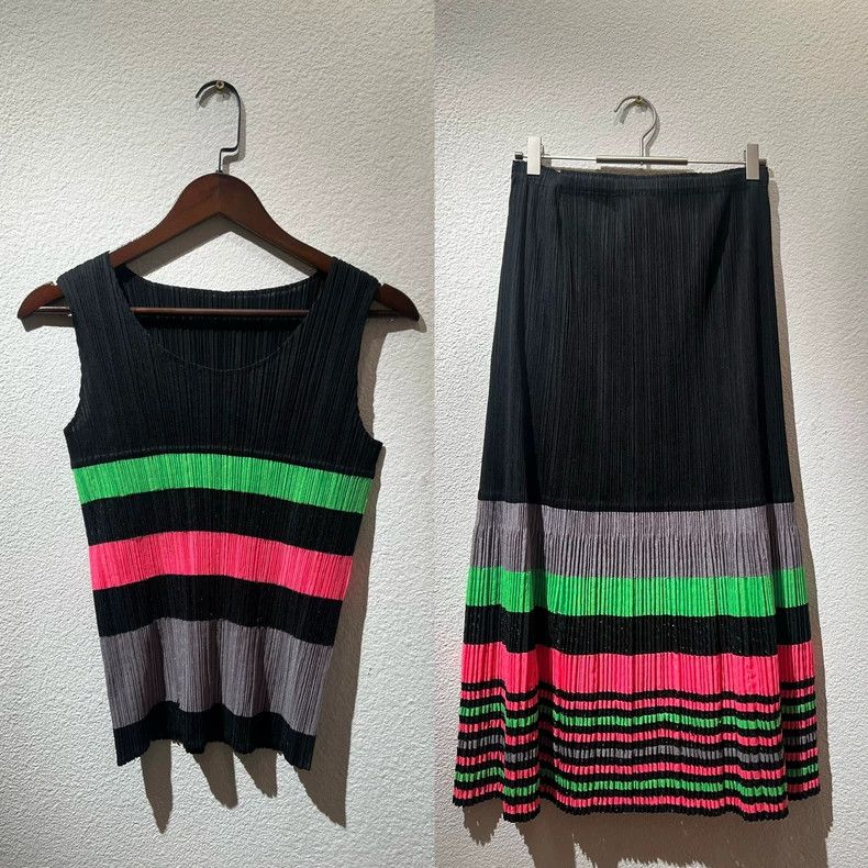 Issey Miyake Issey Miyake Striped pleated vest Size L / US 10 / IT 46 - 1 Thumbnail