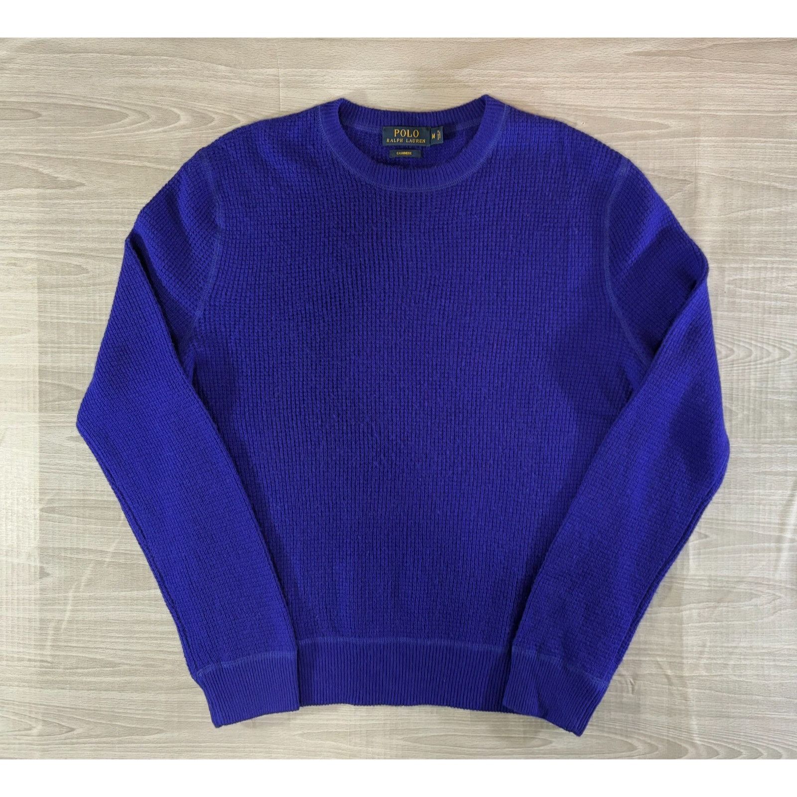 Polo Ralph Lauren Cashmere Waffle Knit Crewneck Sweater sz M