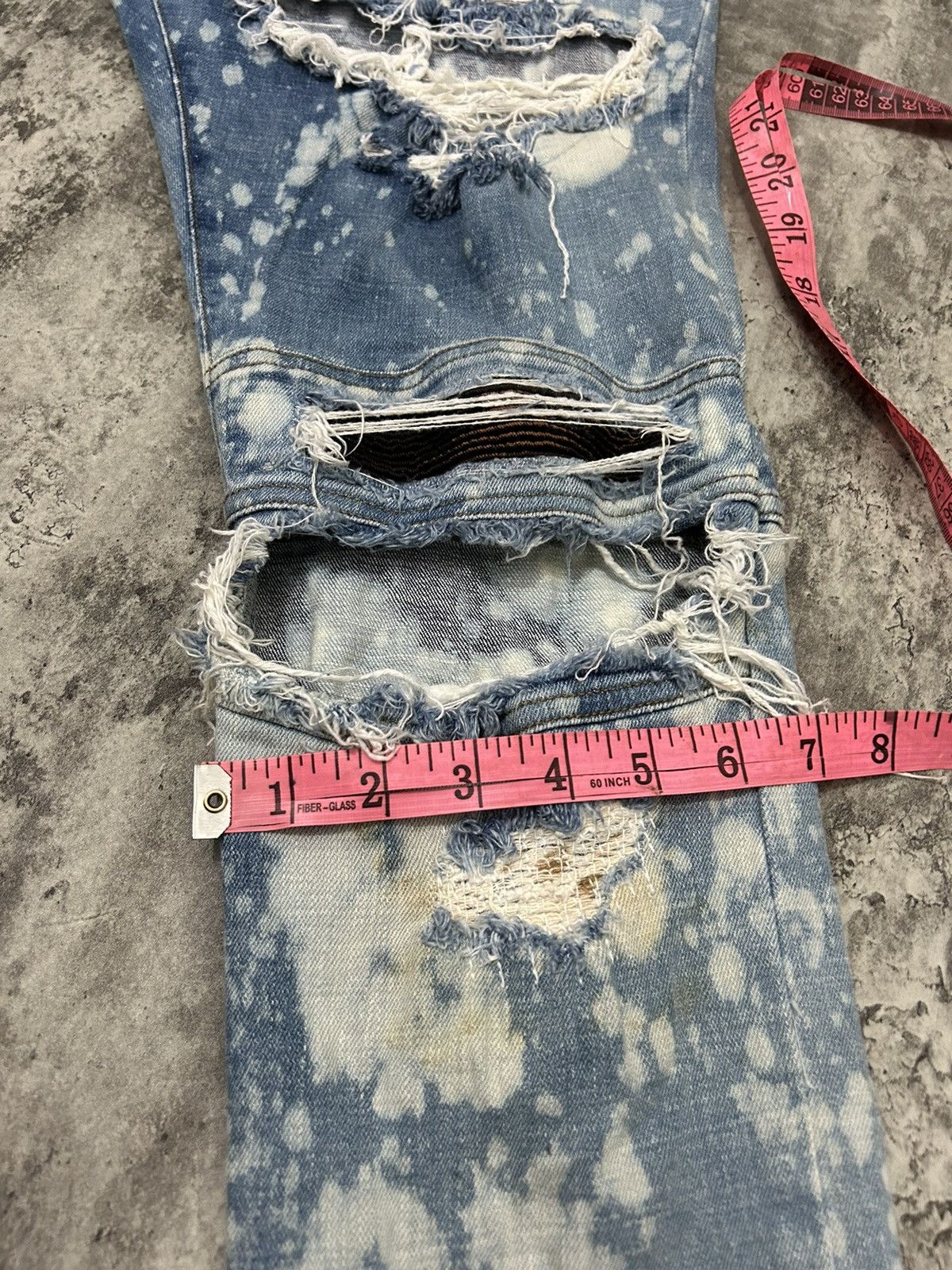 Japanese Brand Halo Tokyo Japan Acid Wash Distressed Jeans Size US 33 - 20 Thumbnail
