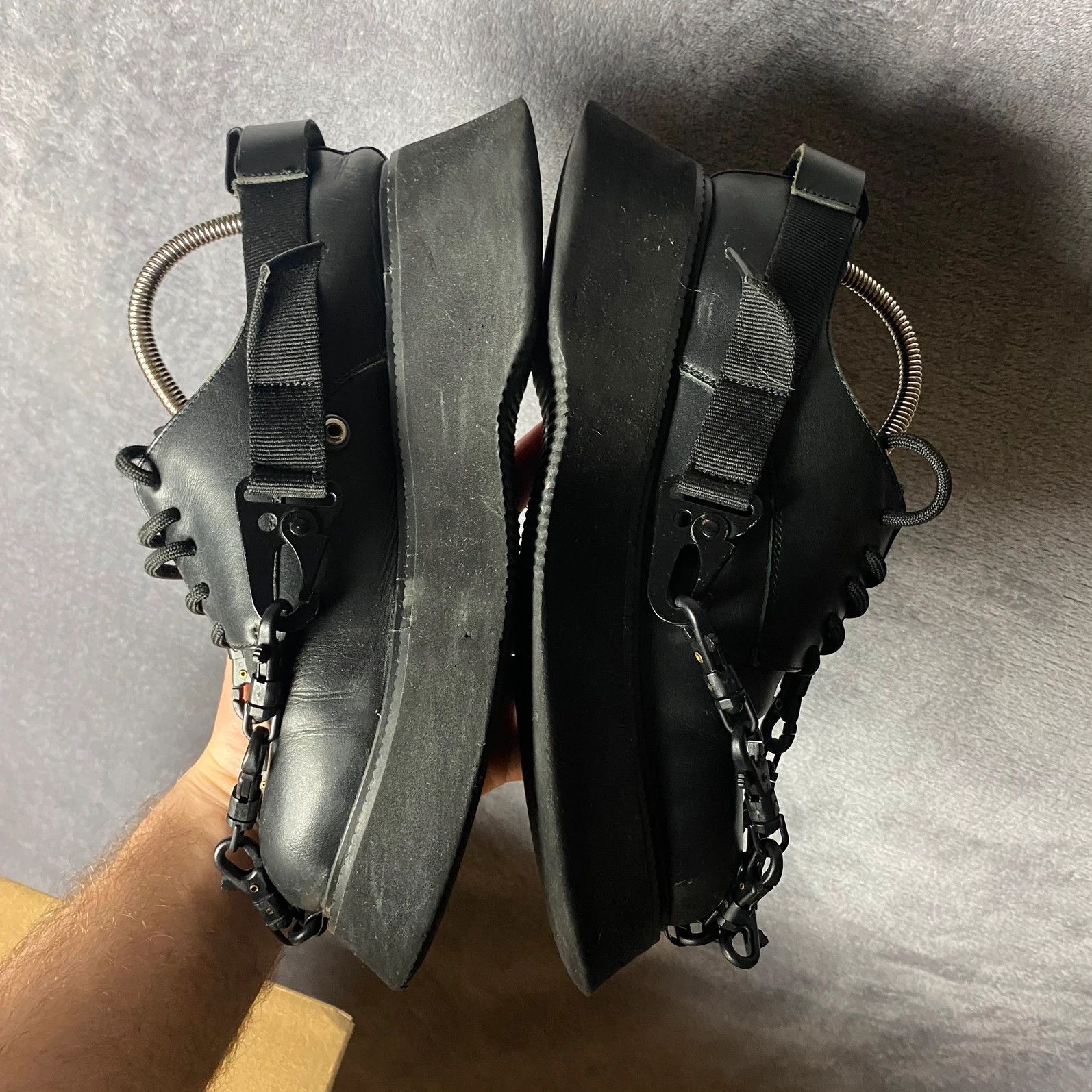 Designer Pink Punk Plank black rock shoes with chains Size US 7 / IT 37 - 7 Thumbnail