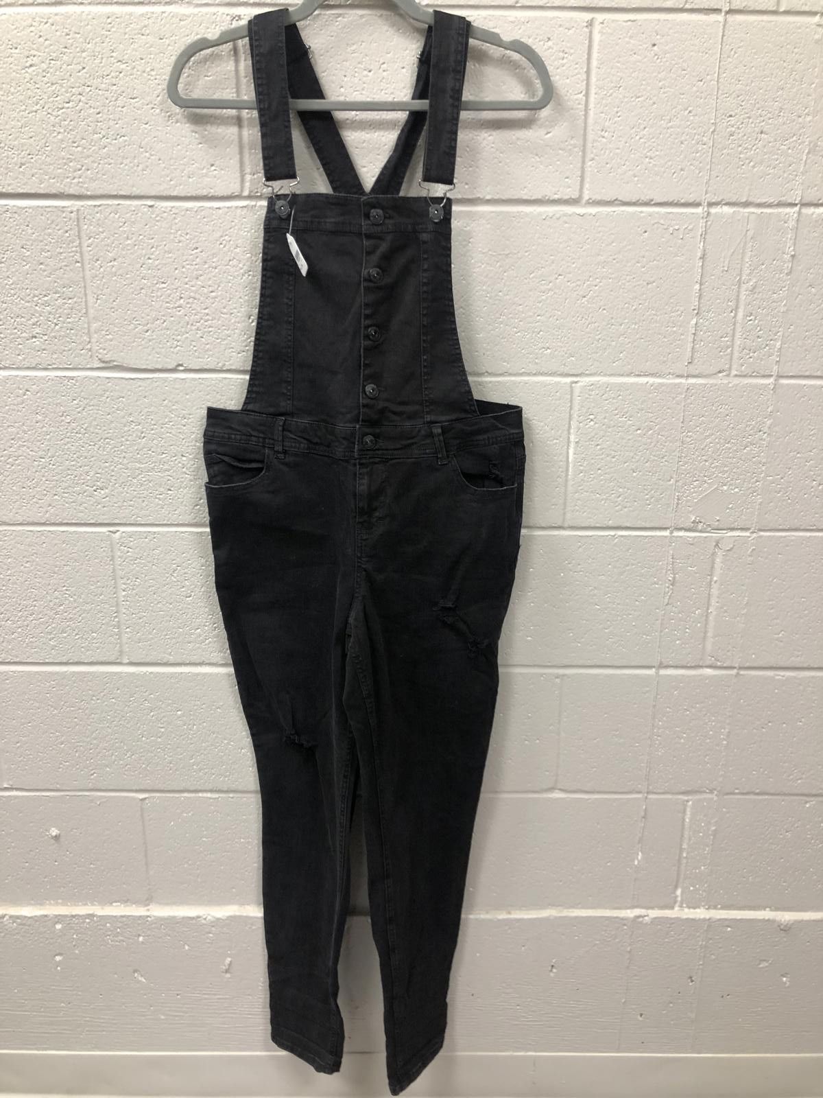 Designer Stylish Black Denim Overalls - Trendy & Comfortable Size 36" / US 14 / IT 50 - 1 Thumbnail
