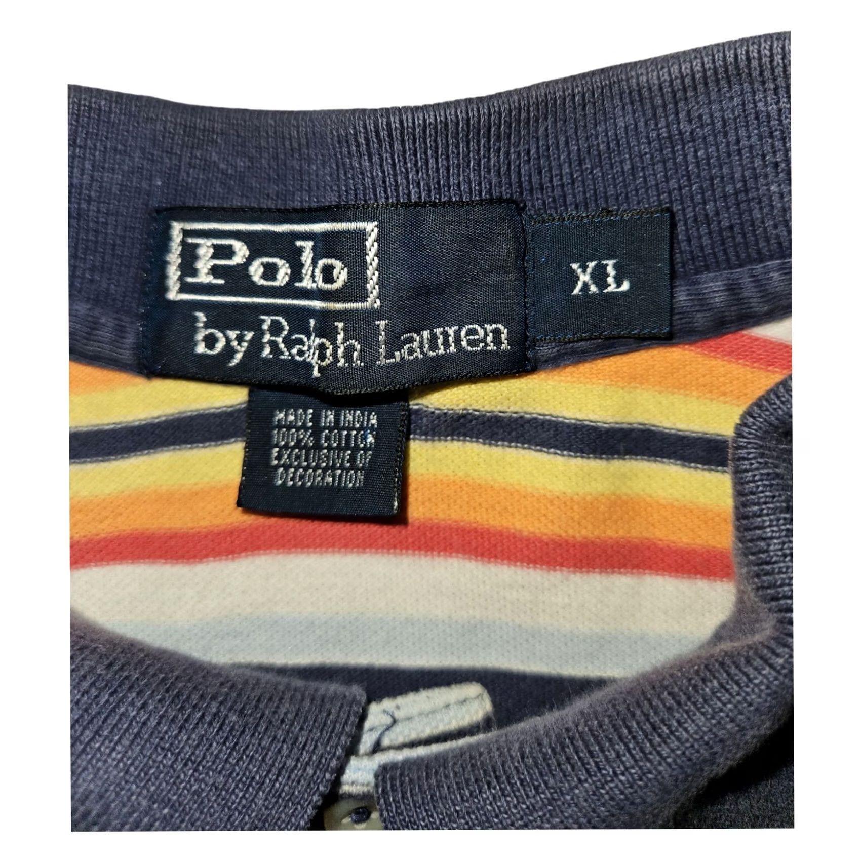 Polo Ralph Lauren VINTAGE Polo Ralph Lauren Polo Shirt XL Men Striped Blue Short Sleeve 90s Classic Logo Embroidered Polo Shirt Size US XL / EU 56 / 4 - 2 Thumbnail
