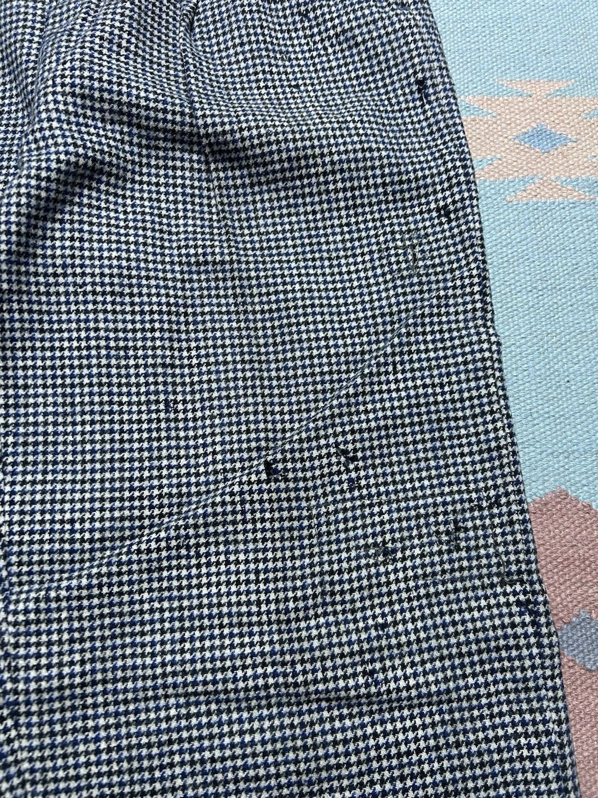 Vintage 1940s drop loop slacks wool pants Campus houndstooth FLAW 29 Size US 29 - 6 Thumbnail