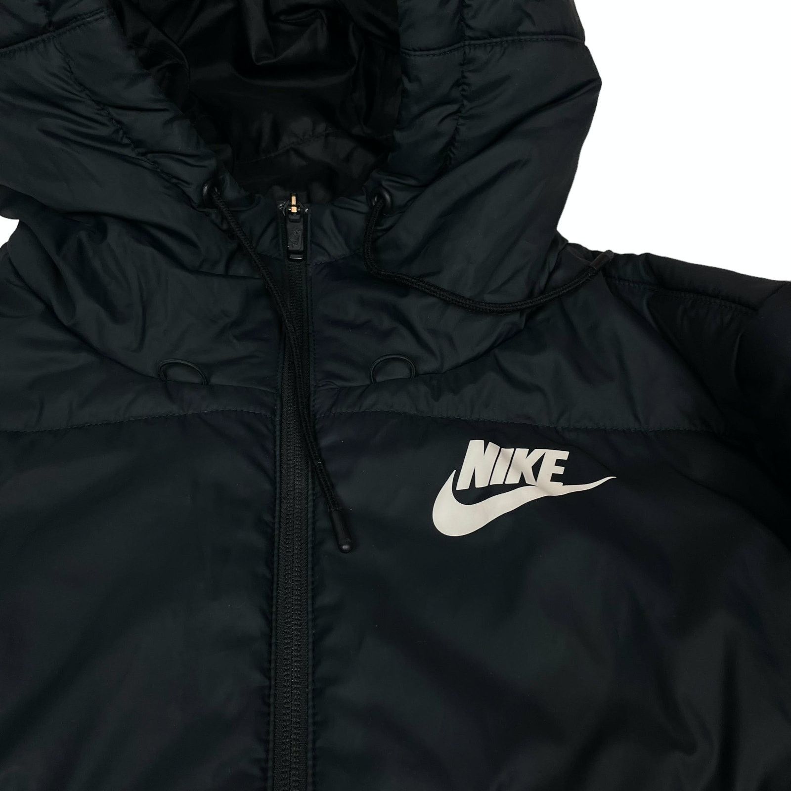 Nike Nike Women's Black Long Sleeve Hooded Puffer Jacket XS Size XS / US 0-2 / IT 36-38 - 3 Thumbnail