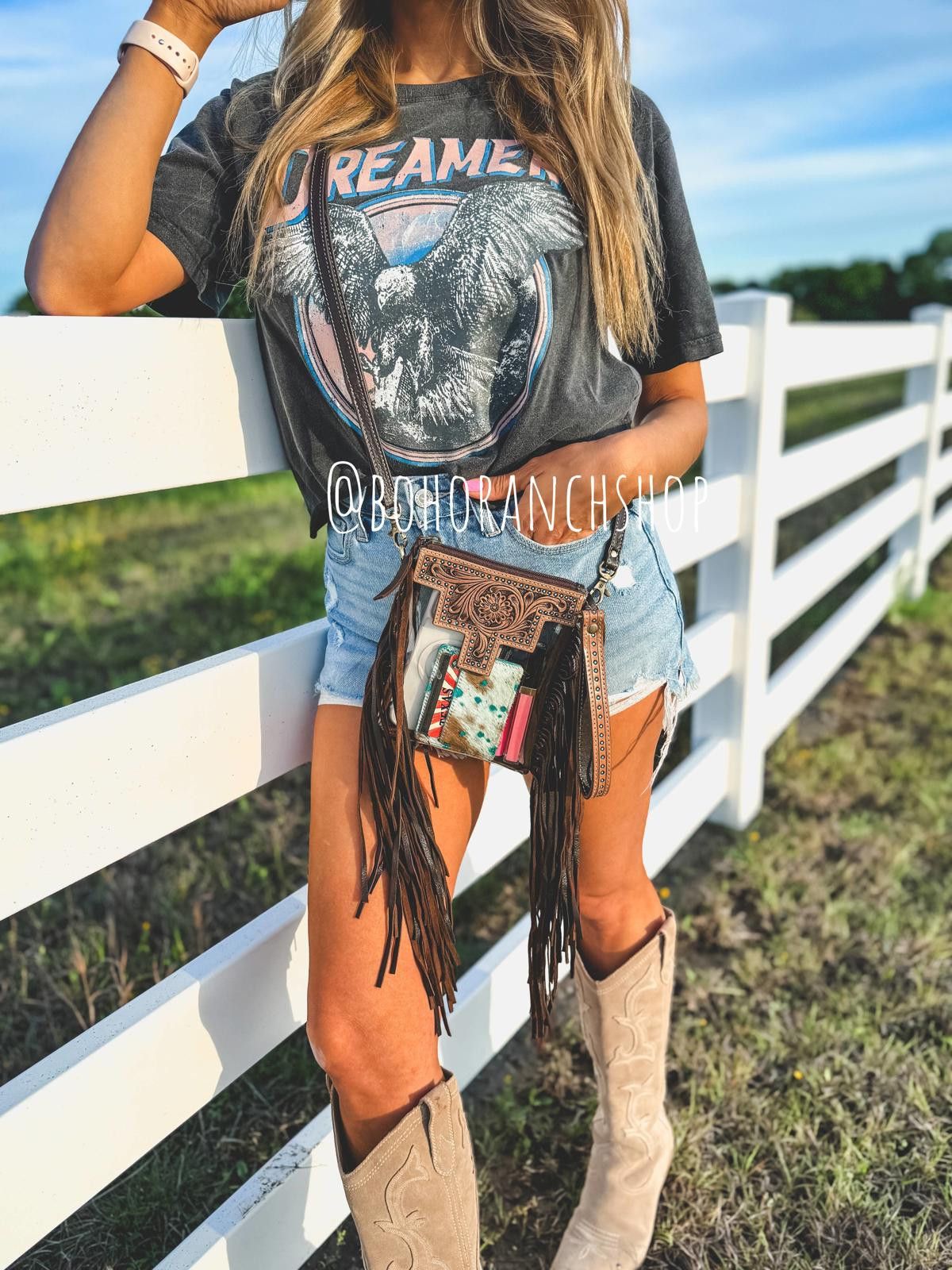 Other Black and Teal Hand Tooled Clear Crossbody Concert bag Size ONE SIZE - 12 Thumbnail