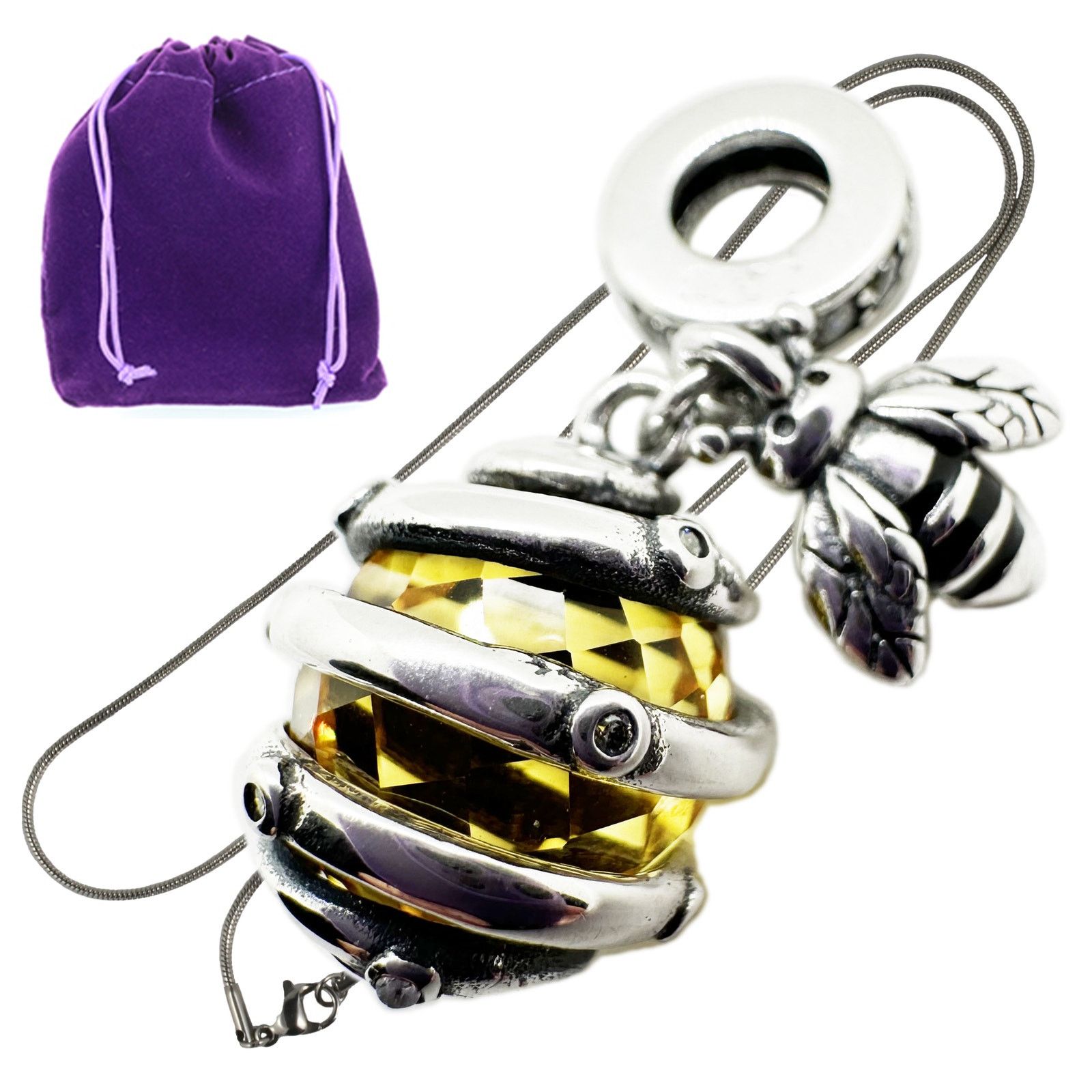 & Other Stories Bee and Hive Necklace - Bumblebee or Honeybee Charm Pendant Size ONE SIZE - 1 Thumbnail