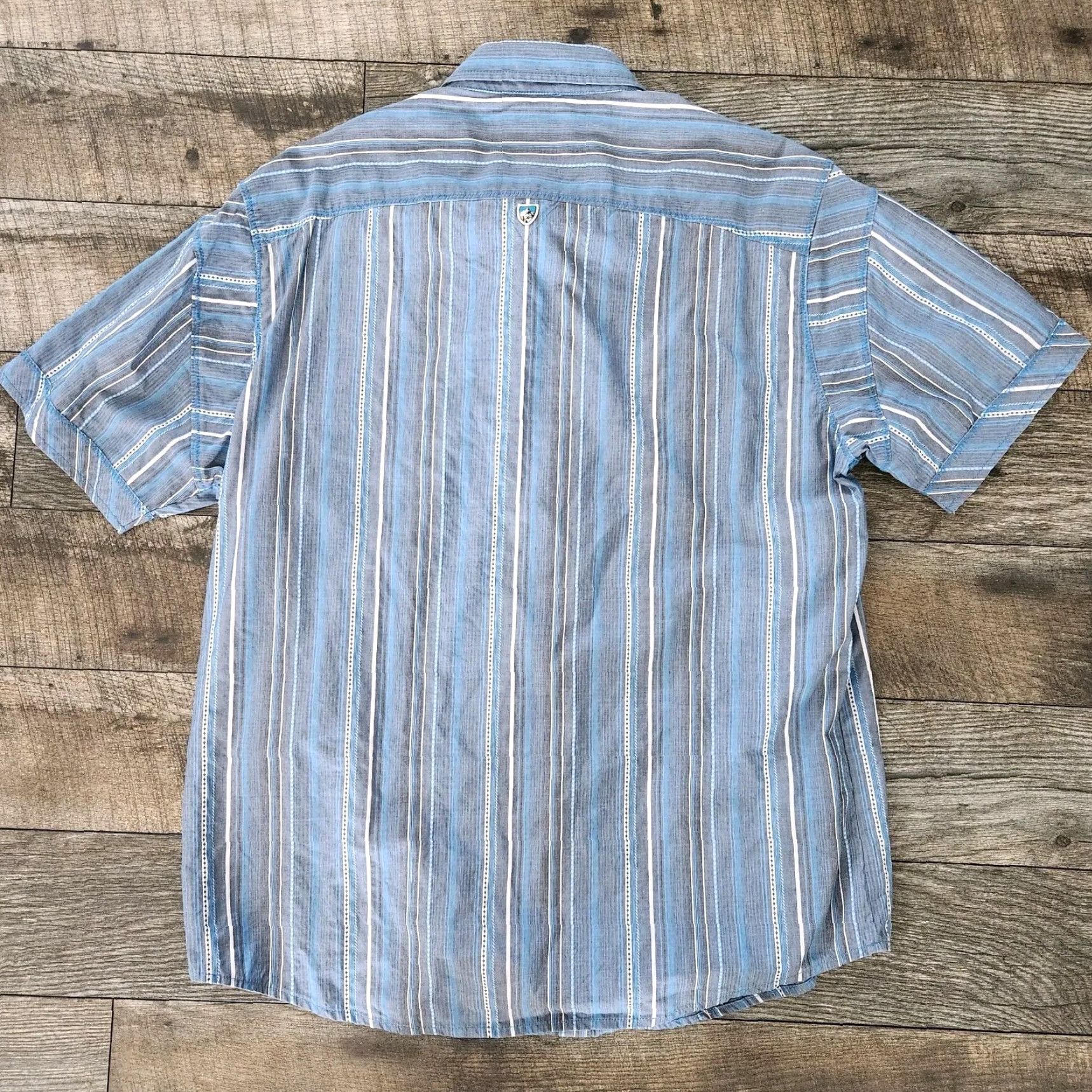 Vintage Kuhl Shirt Mens L Blue Stripe Suncel Hiking Camping Fishing Walking Outdoors Size US L / EU 52-54 / 3 - 4 Thumbnail