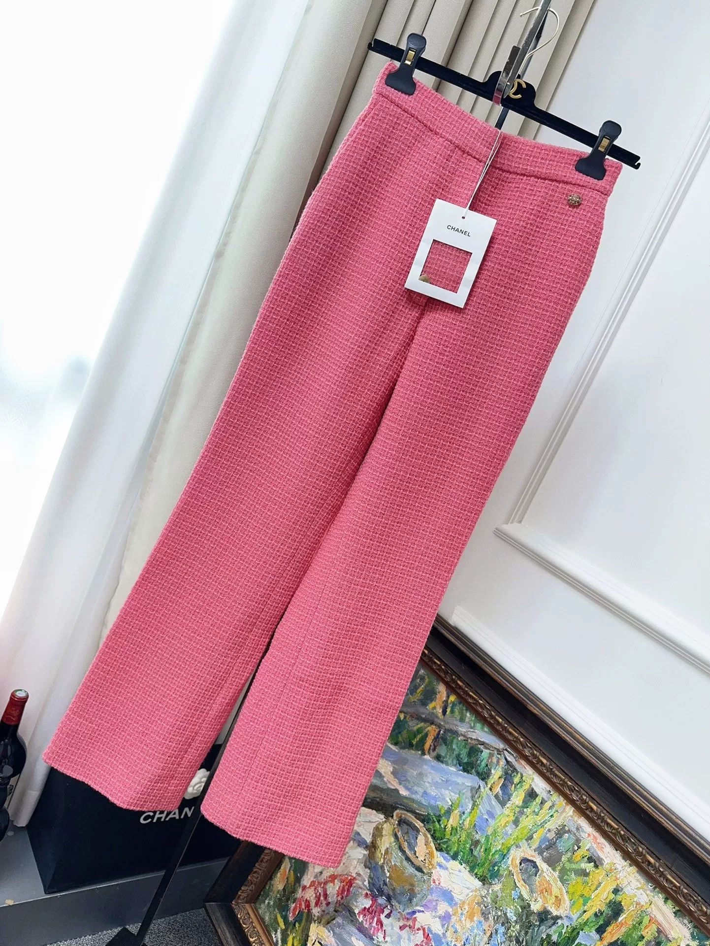 Chanel chanel pink woven long pants size 34 Size US 34 / EU 50 - 1 Thumbnail