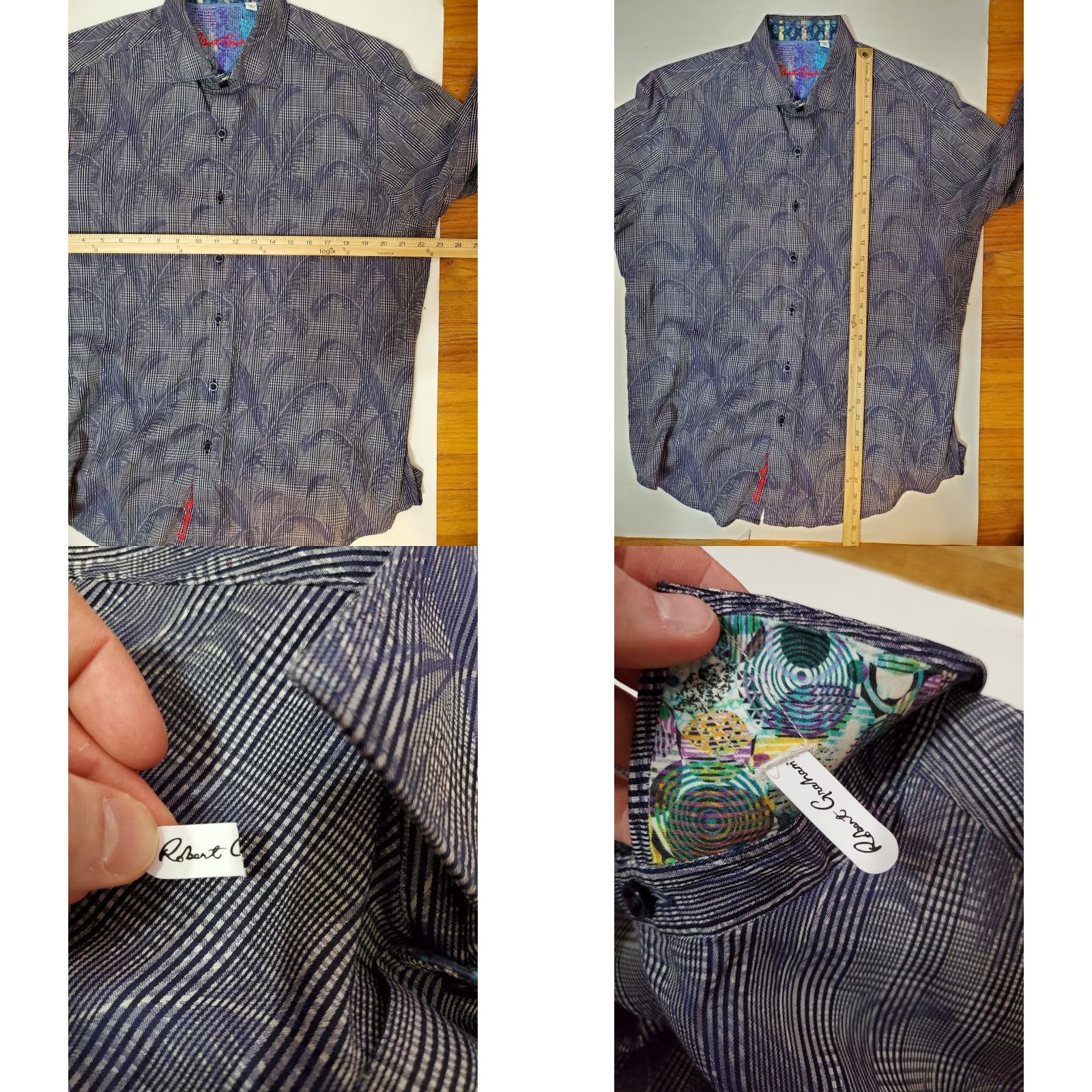Robert Graham Robert Graham Shirt Men's Large Classic Fit Floral Tree Design Cotton Designer Shirt Size US L / EU 52-54 / 3 - 8 Thumbnail