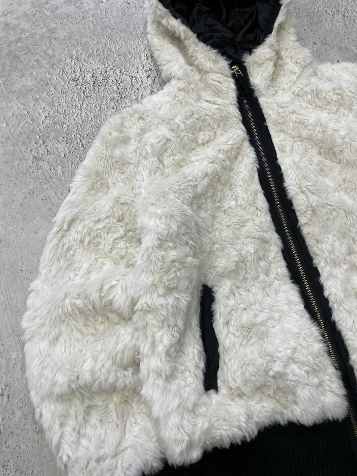 yohji yamamoto if six was nine style faux fur jacket archive